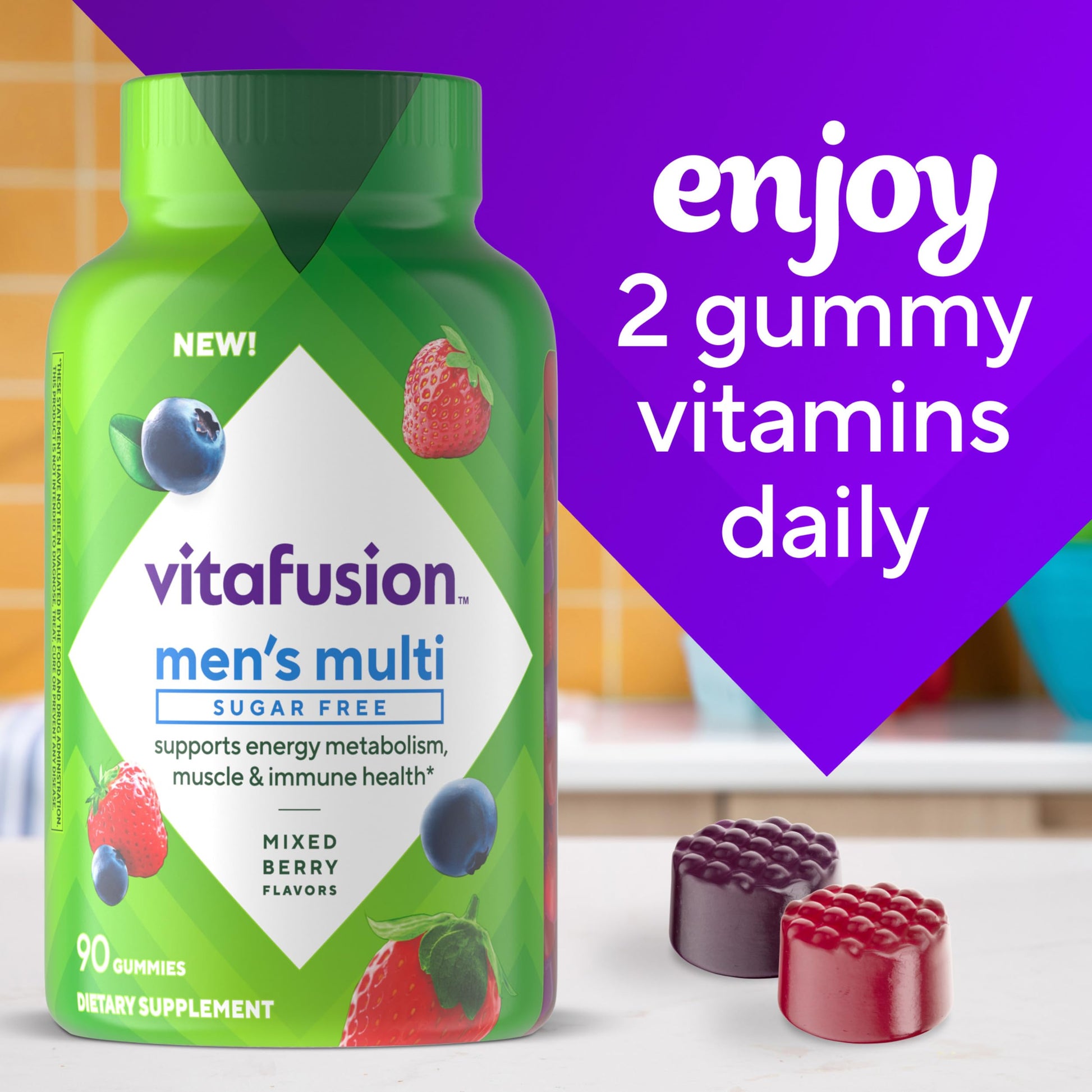 vitafusion Sugar Free Men’s Multi Daily Gummy Multivitamins, Supports Energy Metabolism, Muscle and Immune Health VitafusionAu supplements