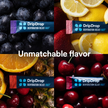 DripDrop Hydration - Electrolyte Powder Packets - Grape, Fruit Punch, Strawberry Lemonade DripDropUS supplements