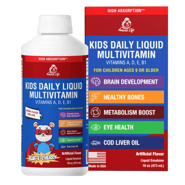 Amore Life Daily Liquid Multivitamin for Kids, High Absorption with Liquid Vitamin A, D, E, B1 and Cod Liver Oil for Kids Amore LifeAu supplements