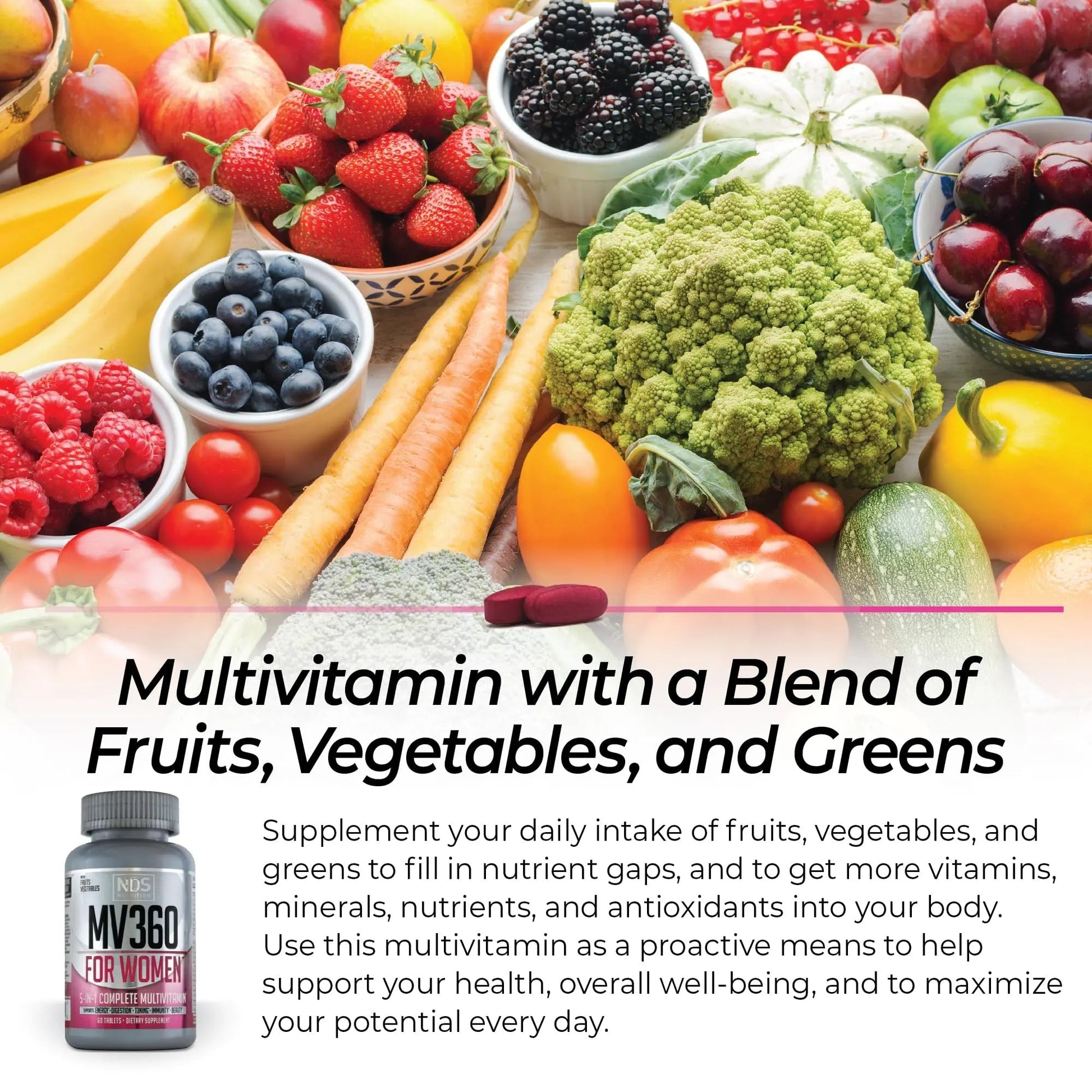 FitLife Brands Women's Nutrition MV360, 5-in-1 Complete Multivitamin with Essential Vitamins for Energy, Digestion, Toning, Immune Support FitLife BrandsAu supplements