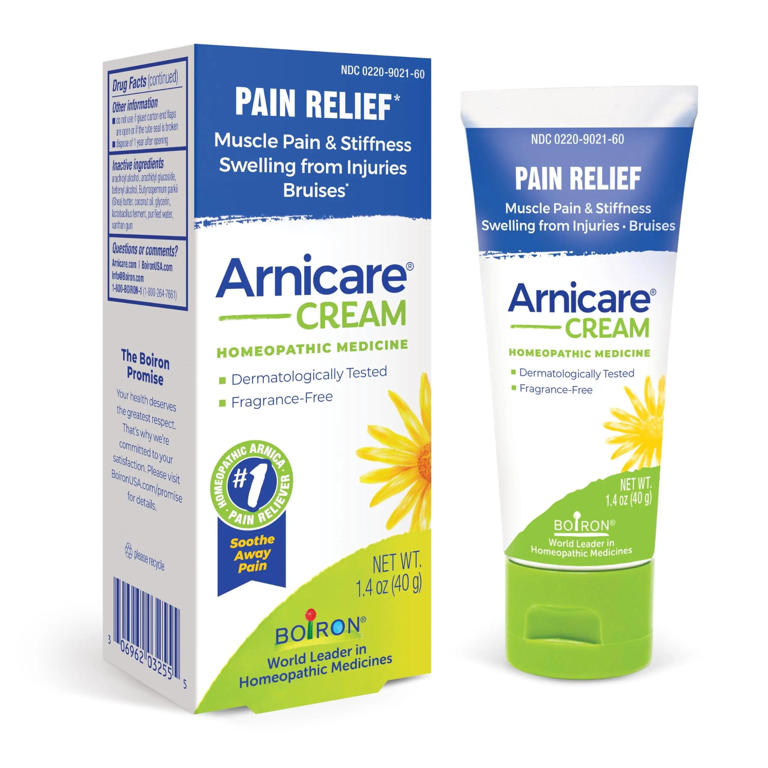 Boiron Arnicare Cream for Relief for Joint Pain, Muscle Pain, Muscle Soreness, and Swelling from Bruises or Injury - Fast Absorbing and Fragrance-Free - 1.3 oz BoironAu supplements