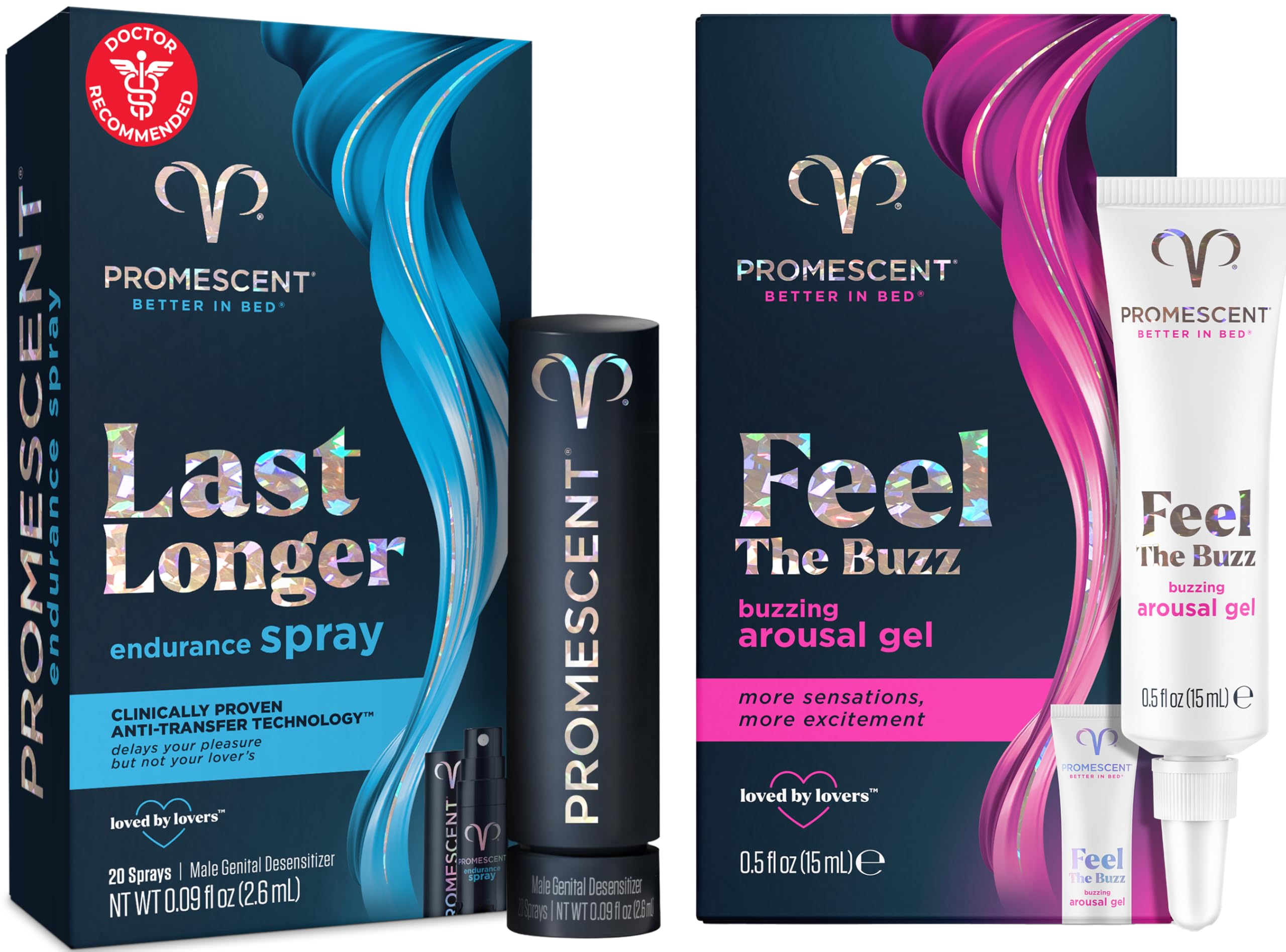 Promescent Desensitizing Delay Spray for Men, Last Longer in Bed + Women's Buzzing Gel for Intense Sensations Bundle PromescentAu supplements