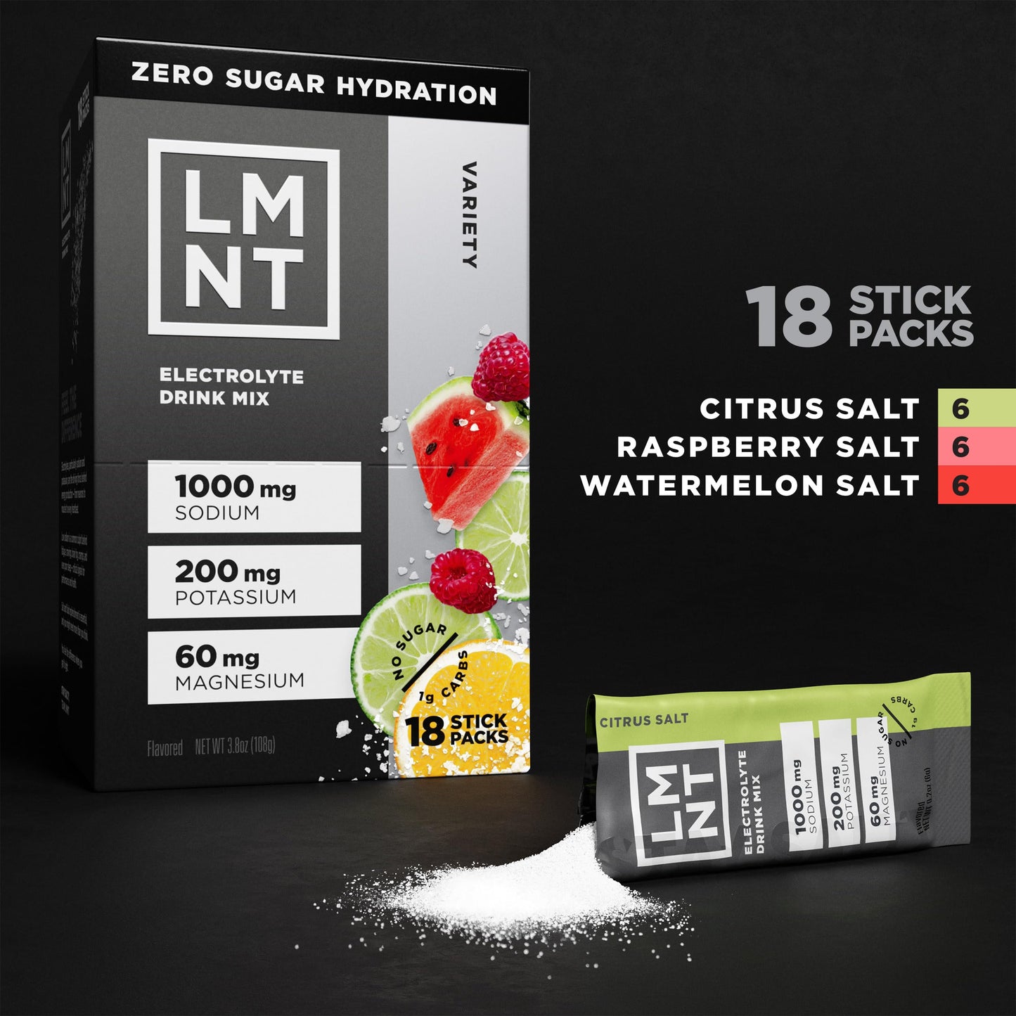 LMNT Zero Sugar Electrolytes - Variety Pack Bundle | Drink Mix | 54-Count Drink LMNTUS supplements