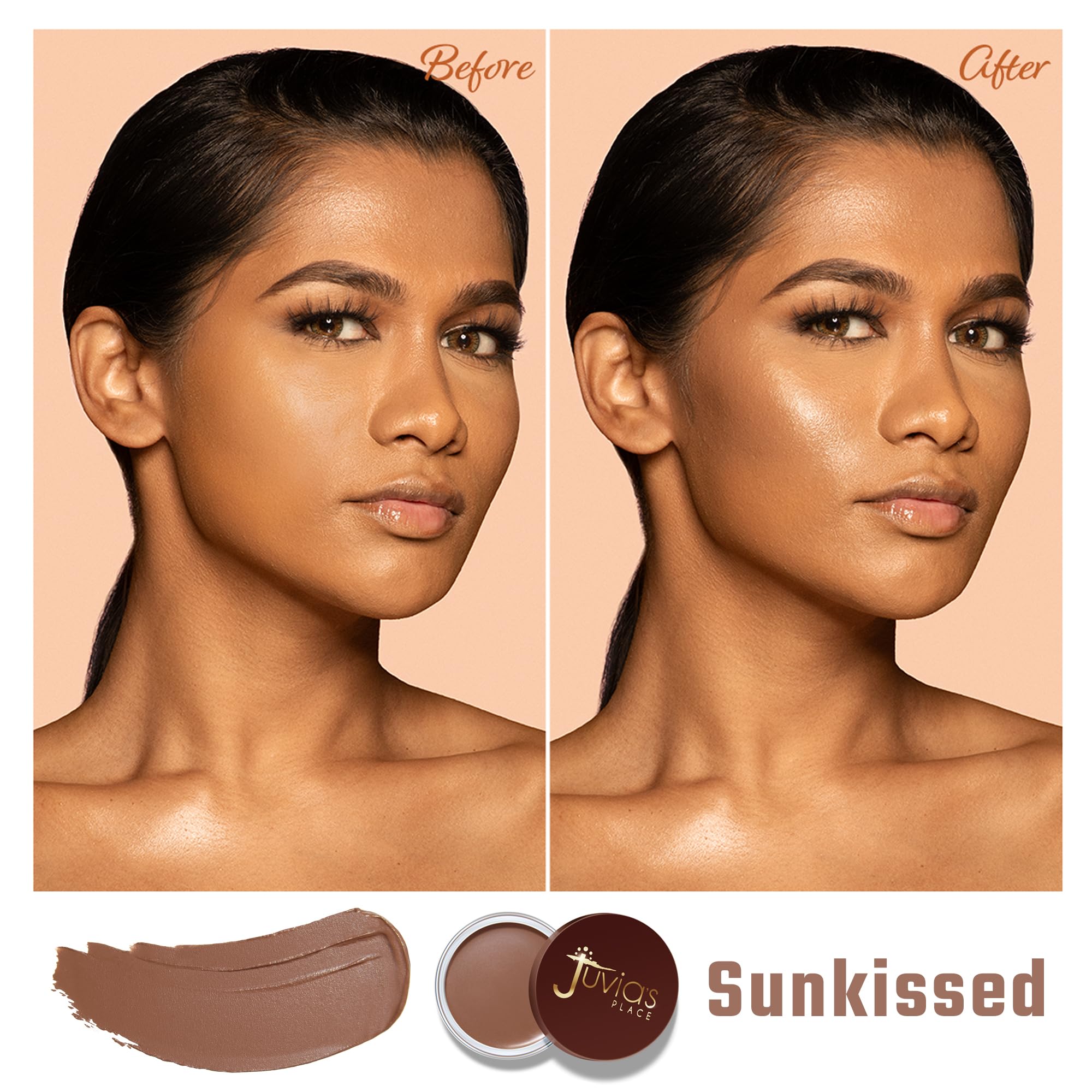 Juvia's Place Bronzed Cream Bronzer - Sunkissed - Smooth Cream Bronzer Pot for Sun-Kissed Glow & Warmth, Buildable & Blendable Makeup Contour with Long-Lasting Matte Shimmer Finish, Highly Pigmented Juvia's PlaceAu supplements