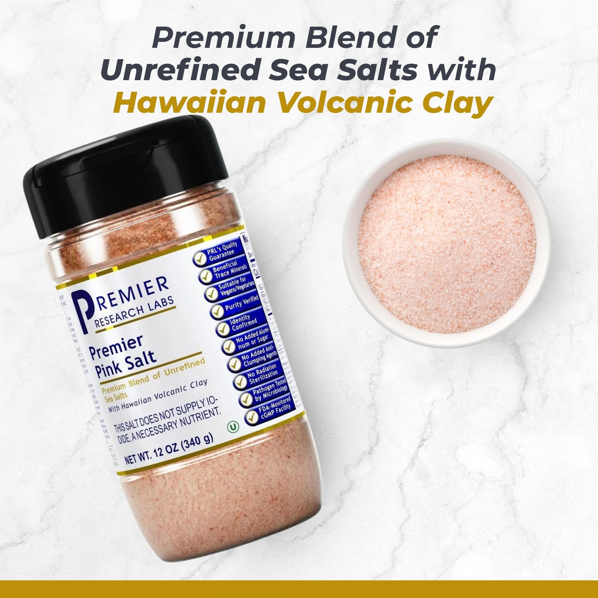 Premier Research Labs Pink Salt - Hawaiian Red Alaea Sea Salt Blend for Food, Cooking, and Eating - Flaky, Unrefined, and Additive-Free, 12 oz Premier Research LabsAu supplements