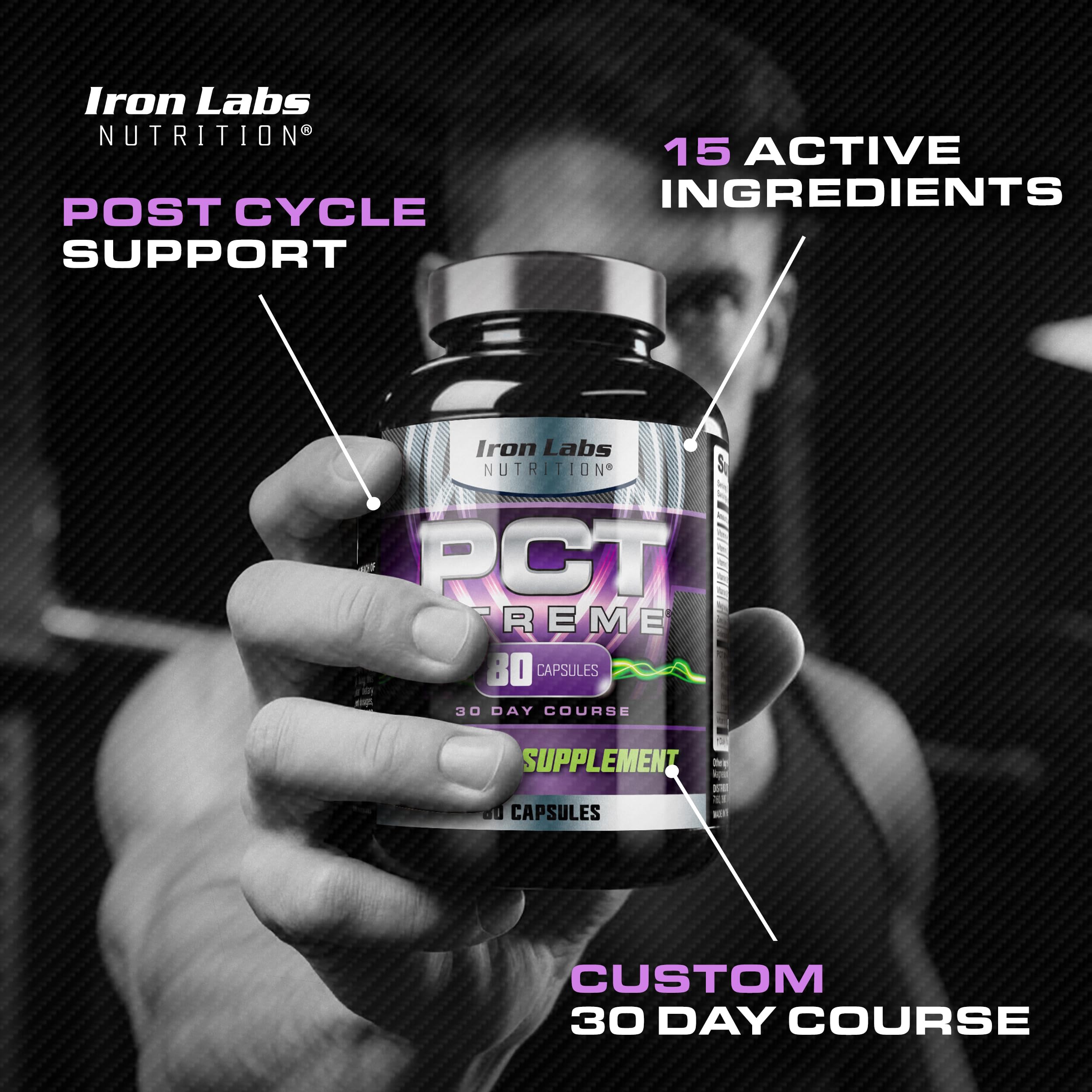 Iron Labs Nutrition PCT Xtreme - PCT Supplement for Men - 30 Day Course - Post Cycle Support Booster (80 Capsules) Iron Labs NutritionAu supplements
