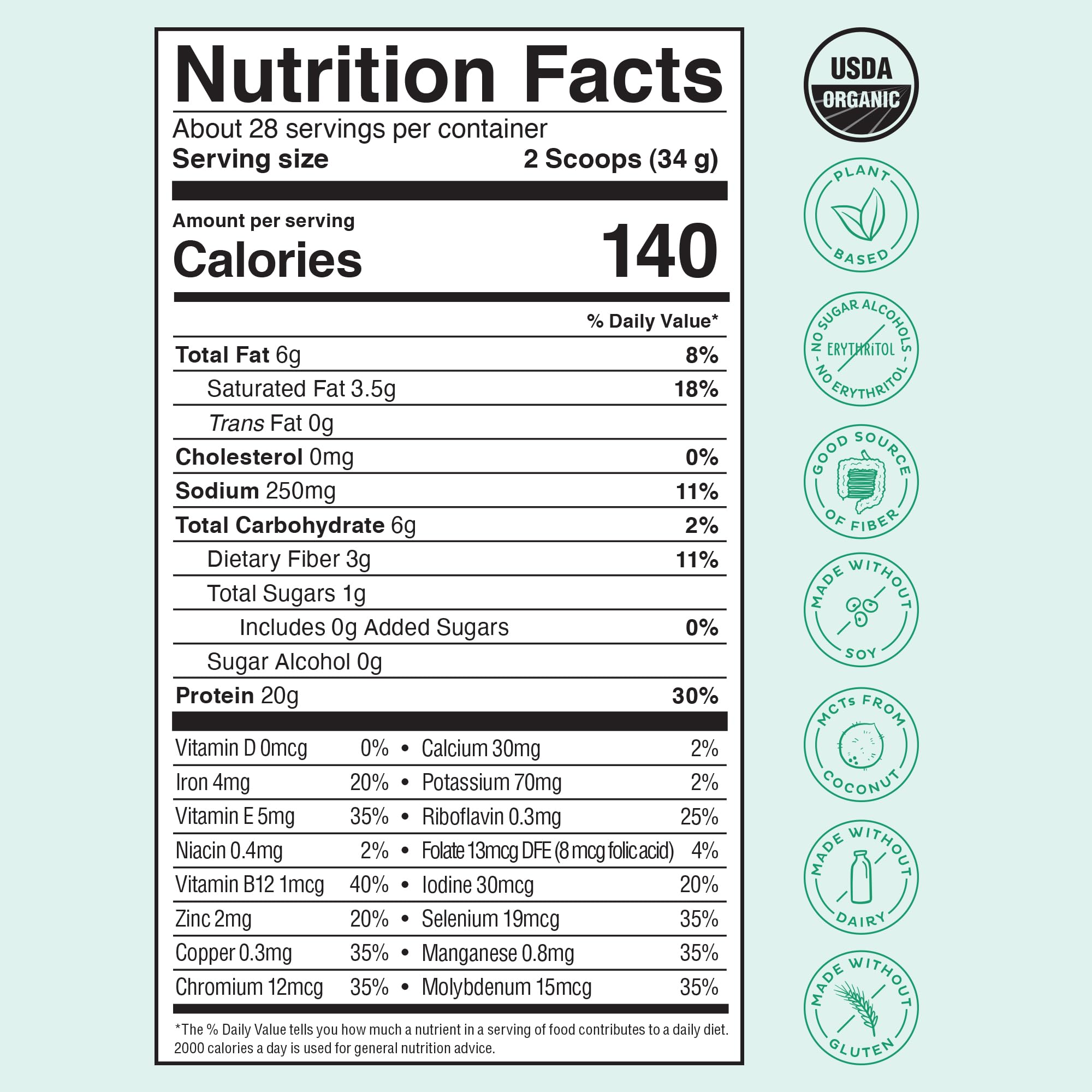 KOS Vegan Protein Powder, Unflavored & Unsweetened - Low Carb Pea Protein Blend KOSUS supplements