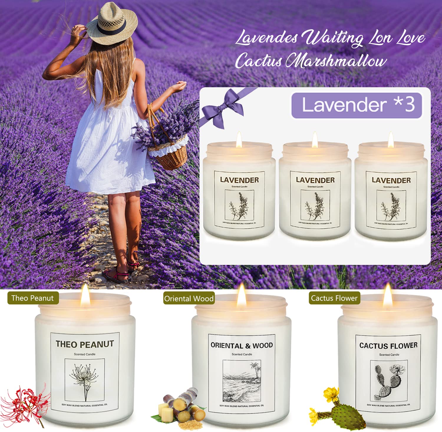 6 Pack Scented Candles, Aromatherapy Candles Gifts Set for Women, 42.6 oz 300 Hour Long Lasting YINUO LIGHTAu supplements
