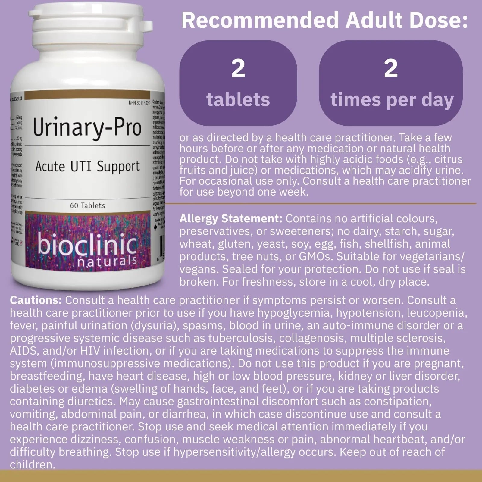 Bioclinic Naturals Urinary-Pro 60 Tablets Bioclinic NaturalsAu supplements
