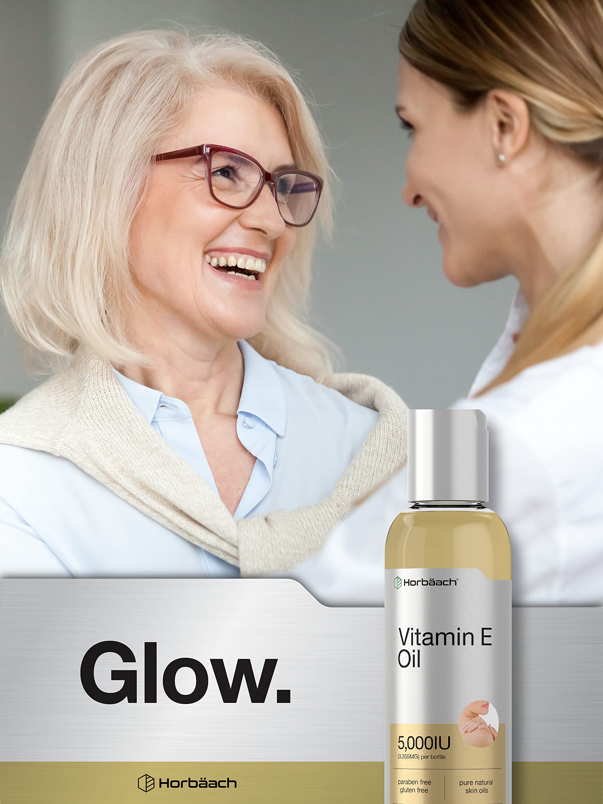 Vitamin E Oil | 5000 IU | 8 oz (2 x 4oz) Value Pack | for Skin, Hair, Face & Body | Vegetarian HorbäachAu supplements