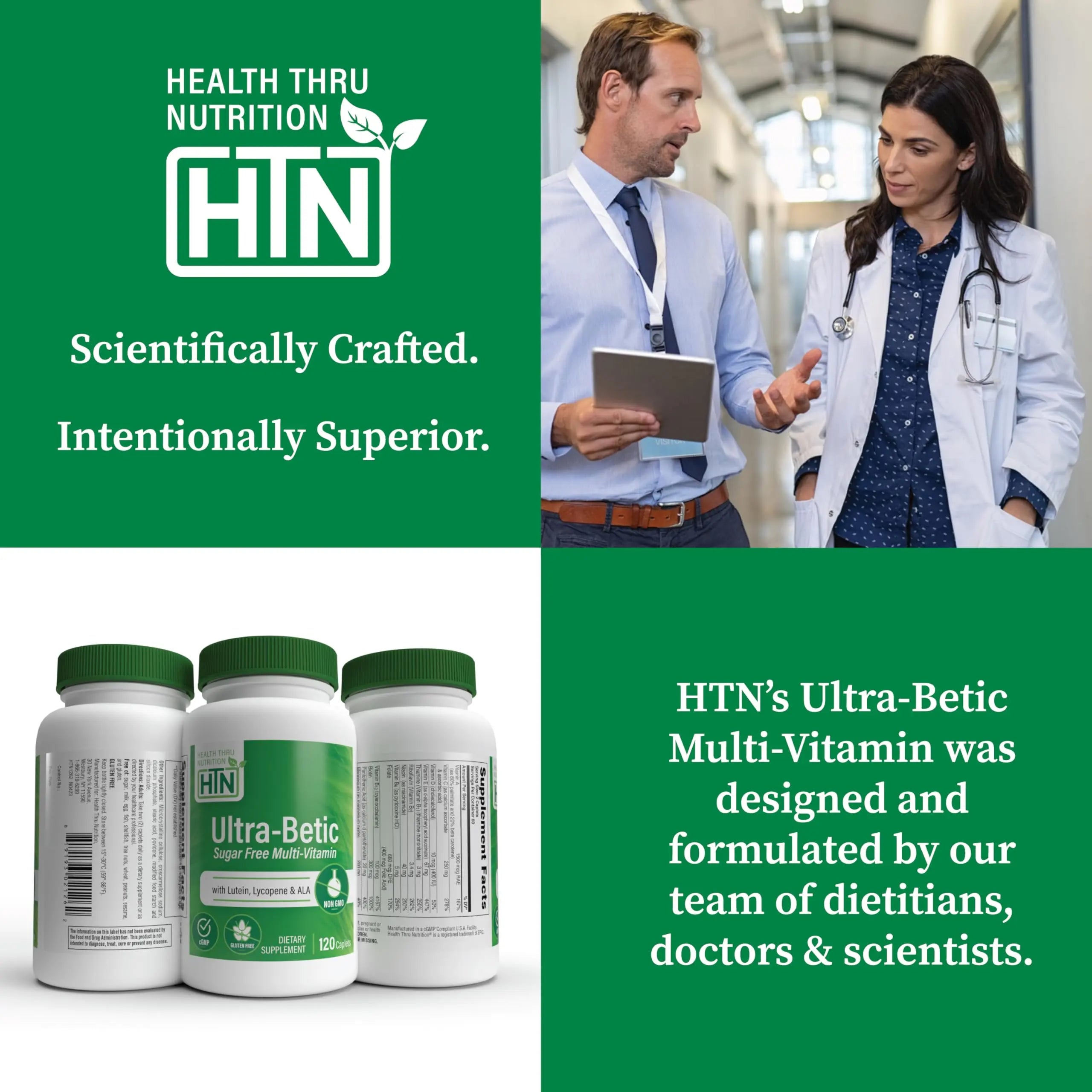 Health Thru Nutrition Ultra-Betic Multivitamin 120 Count | Supports Nerve, Vision, Energy | with ALA, Lycopene | Health Thru NutritionAu supplements