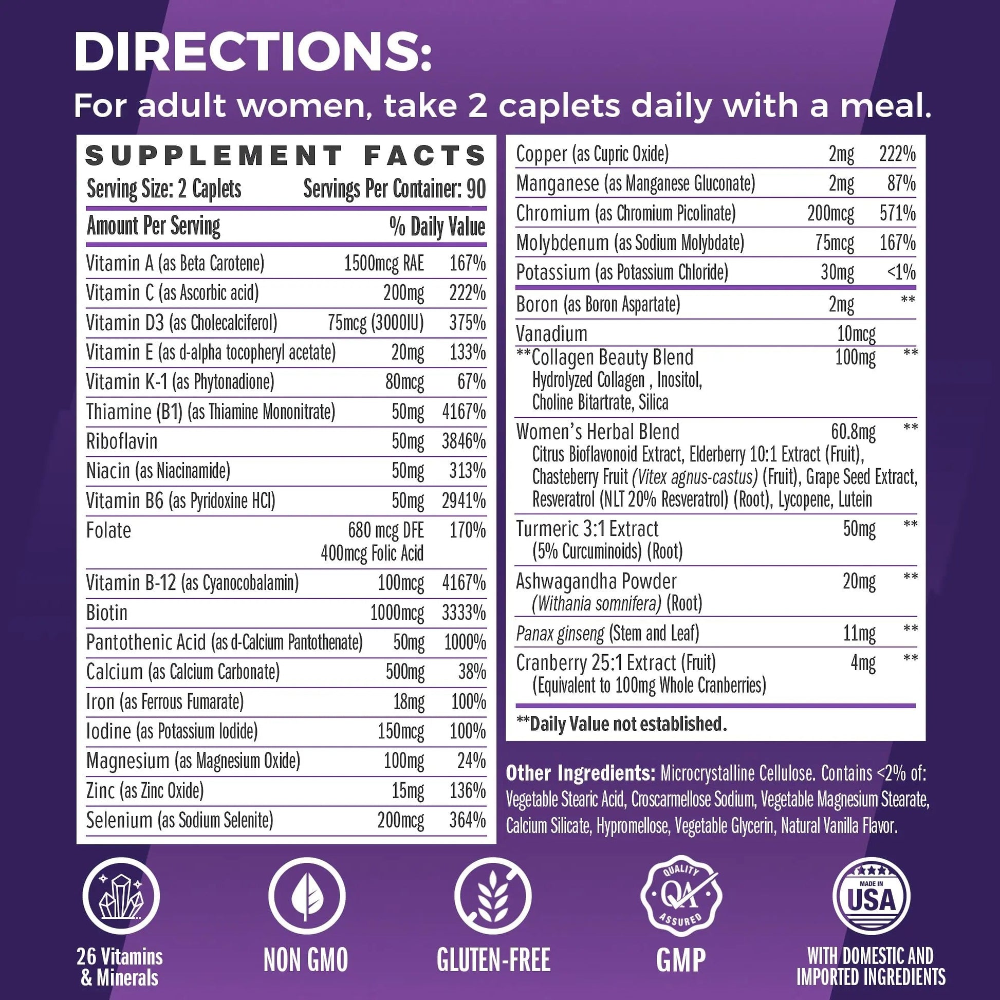 Vitamin World Ultra 360 Multivitamin for Women, Women's Multivitamin with Herbs & Collagen for Hair, Skin & Nails, Supplement with Iron, Vitamin A, B, C, D, E Vitamin WorldAu supplements