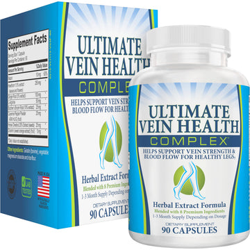 8-in-1 Vein & Leg Health Circulation Support Supplements | Leg + Vein Formula | Circulatory Support Supplement | 1-Month Supply | 90 Capsules Elevate Recovery SupplementsAu supplements