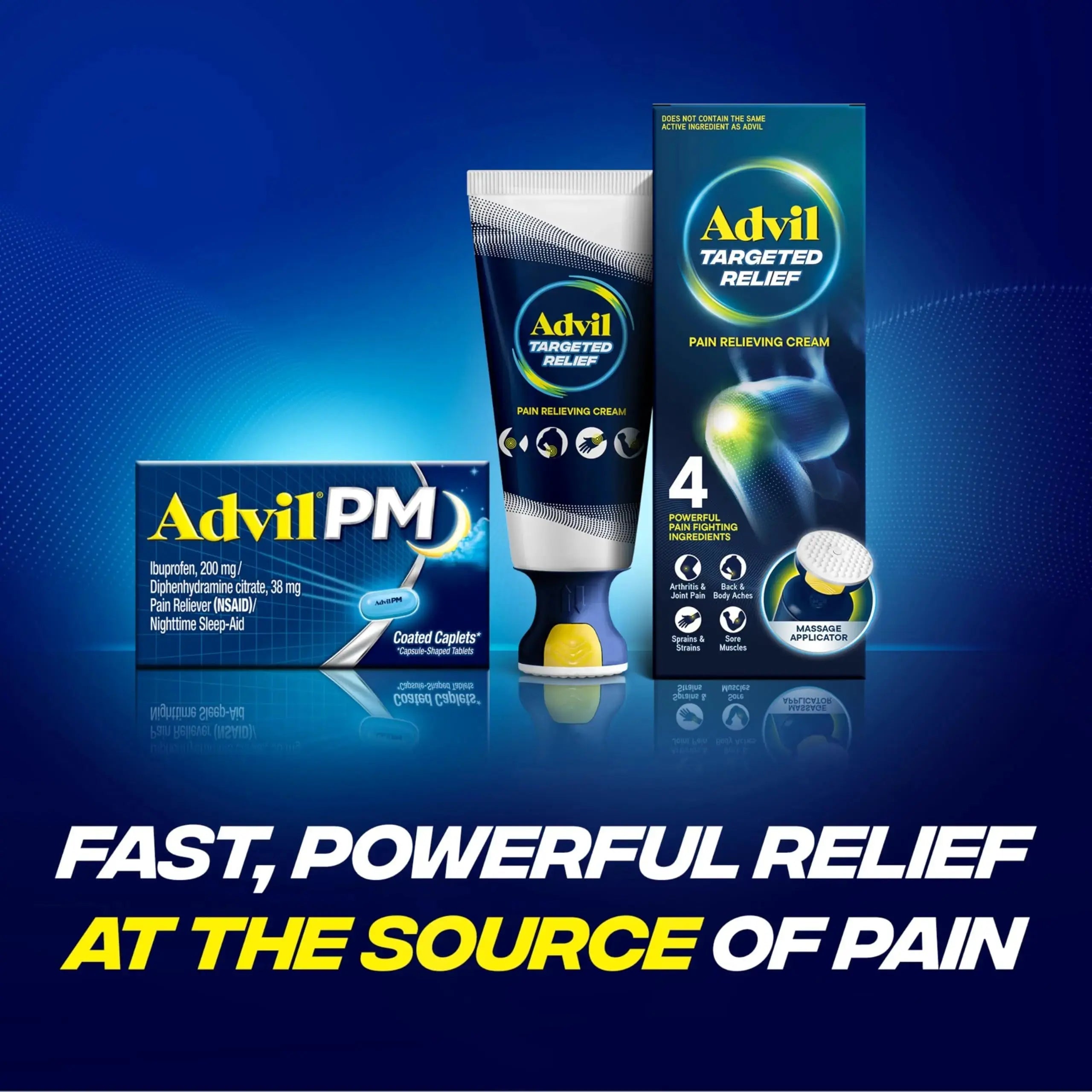Advil PM Pain Reliever and Nighttime Sleep Aid, Pain Medicine with Ibuprofen for Pain Relief and Diphenhydramine Citrate for a Sleep Aid - 50x2 Coated Caplets AdvilAu supplements