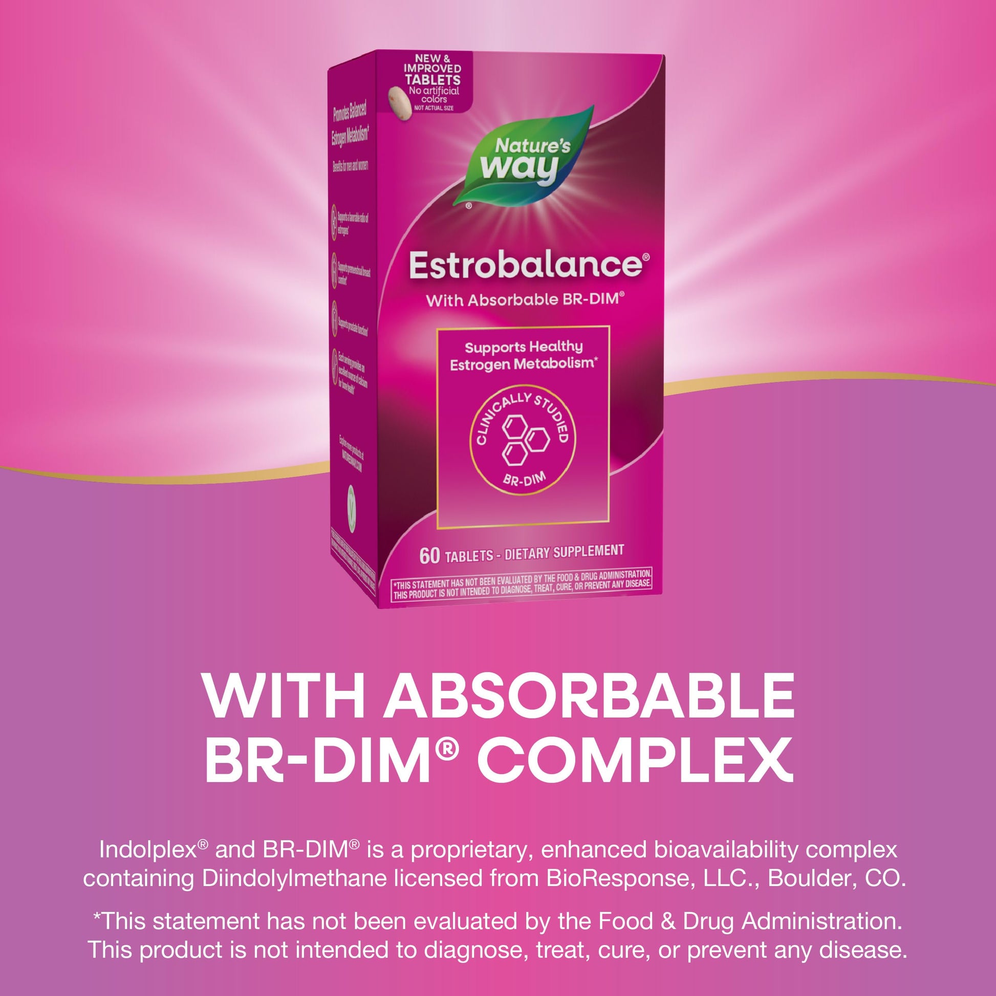 Nature's Way Estrobalance, Absorbable BR-DIM, Supports Healthy Estrogen Metabolism*, Vegan, Gluten Free, 60 Tablets (Packaging May Vary) Nature's WayAu supplements