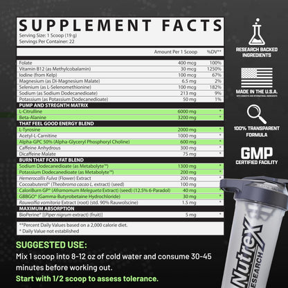 Nutrex Research Outlift Burn Thermogenic Pre Workout Powder, 2 in 1 Performance Nutrex ResearchUS supplements
