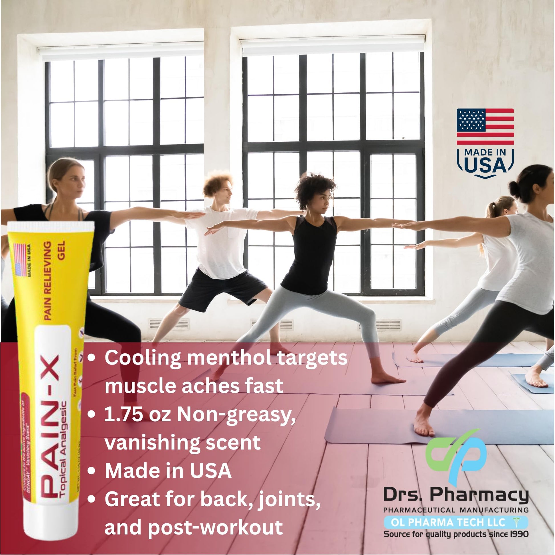 Drs. Pharmacy Pain-X Menthol Cream – Targeted Muscle & Joint Relief – 1.75 oz, Made in USA Drs. PharmacyAu supplements