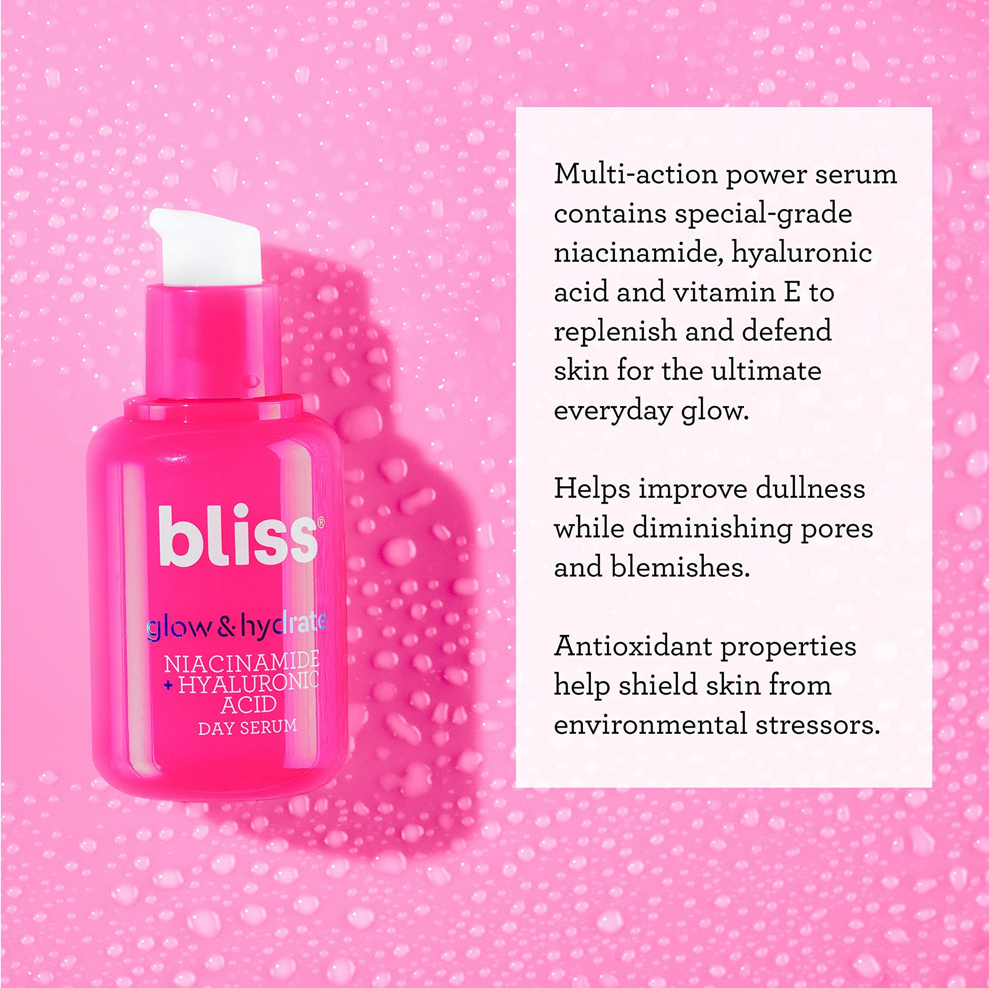 Bliss Glow and Hydrate Serum - Niacinamide + Hyaluronic Acid - 1 Fl Oz BlissUS supplements