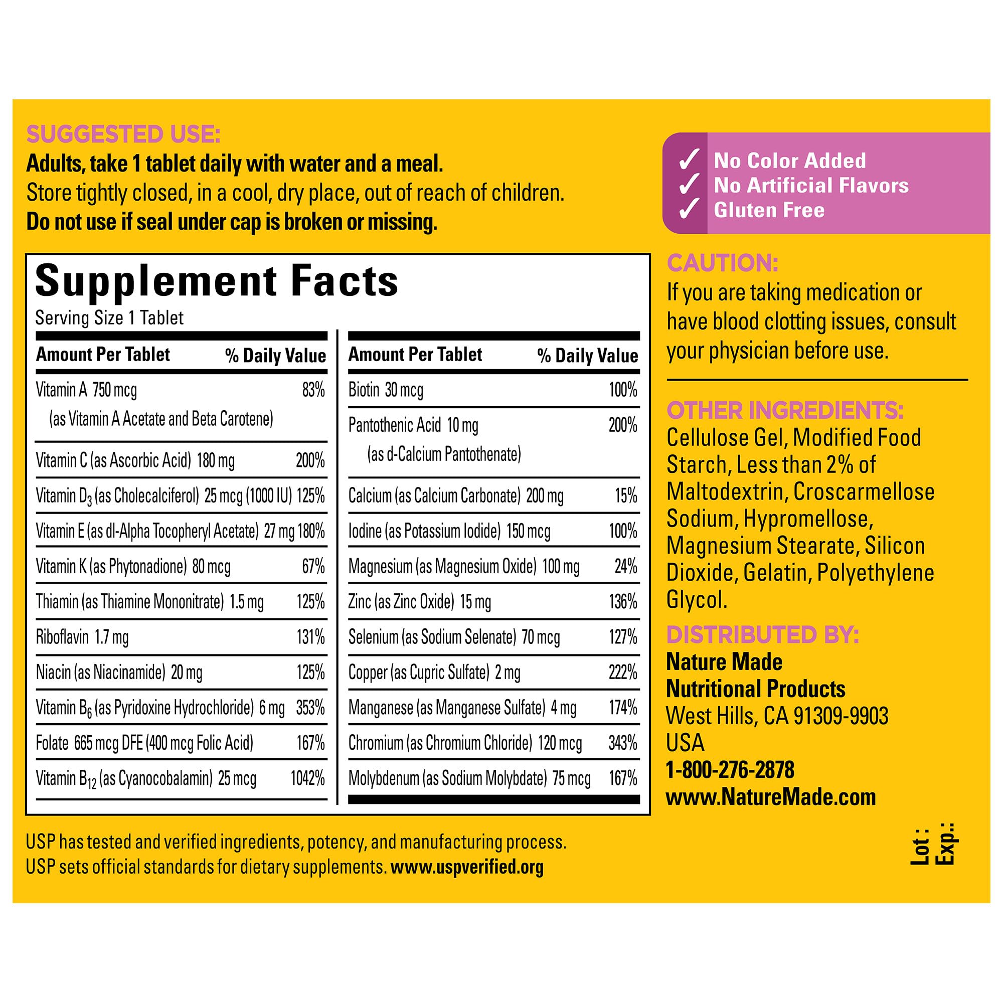 Nature Made Multivitamin For Women 50+ No Iron, Multivitamins for Women 50 Plus, Daily Nutritional Support, Nature Made Multi Vitamins, 90 Tablets, 90 Day Supply Nature MadeAu supplements