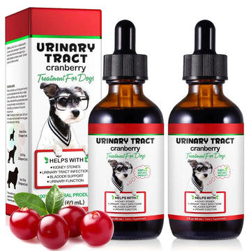 Dog UTI Treatment - Urinary Tract Infection Treatments, Kidney+Bladder Support Supplement, Natural Cranberry Extract for Dogs, Supports Urinary and Digestive Health (2 Fl Oz (Pack of 2)) OnznozAu supplements