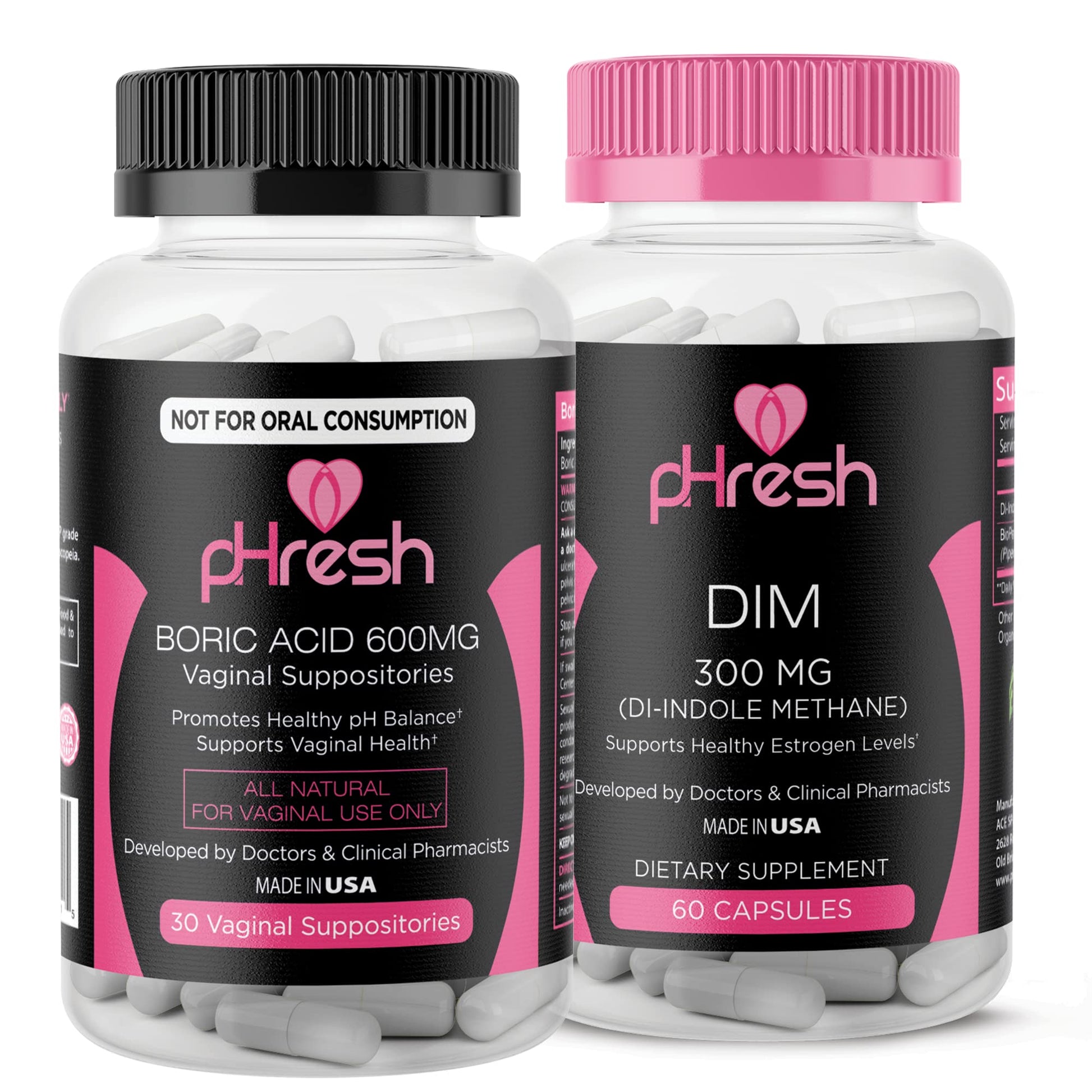 pHresh Boric Acid Suppositories and DIM Supplement ACE NUTRITIONAu supplements