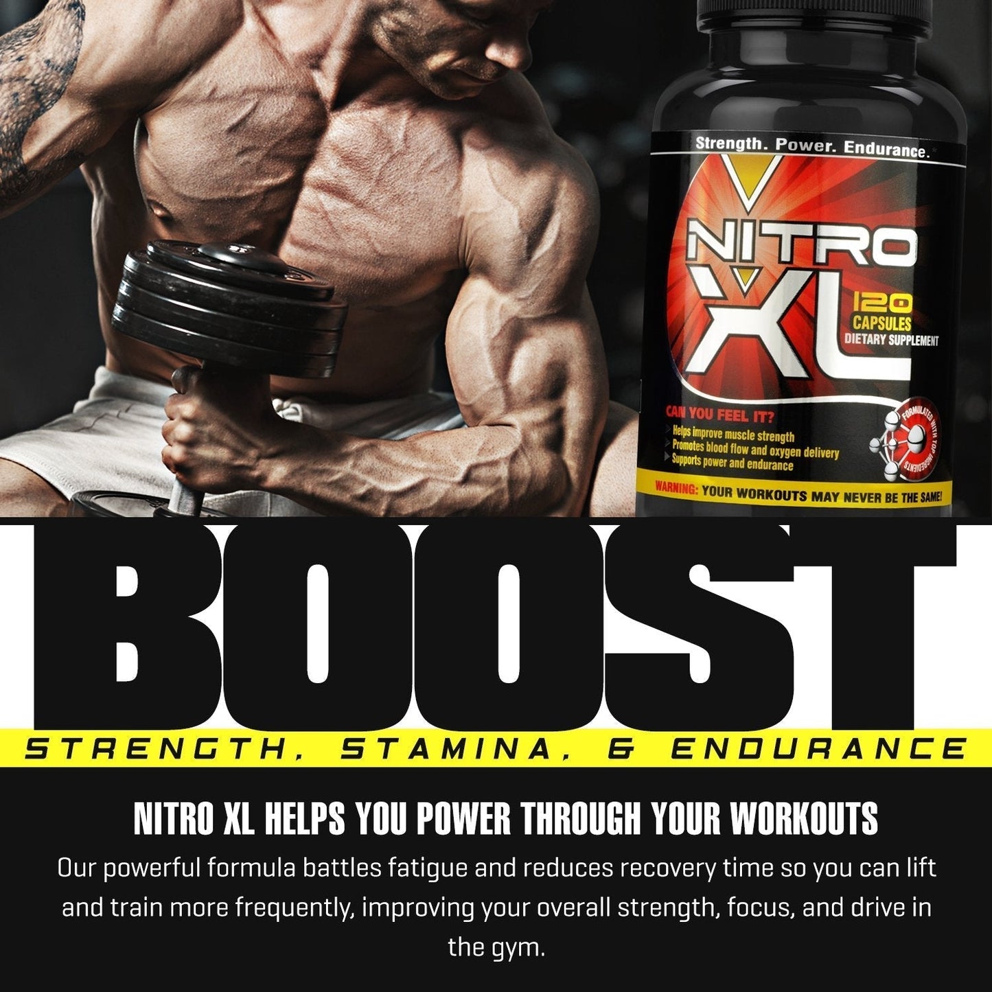 Nitro XL | Nitric Oxide Bodybuilding Supplement – with L-Arginine | Build Muscle Mass Nitro XLUS supplements