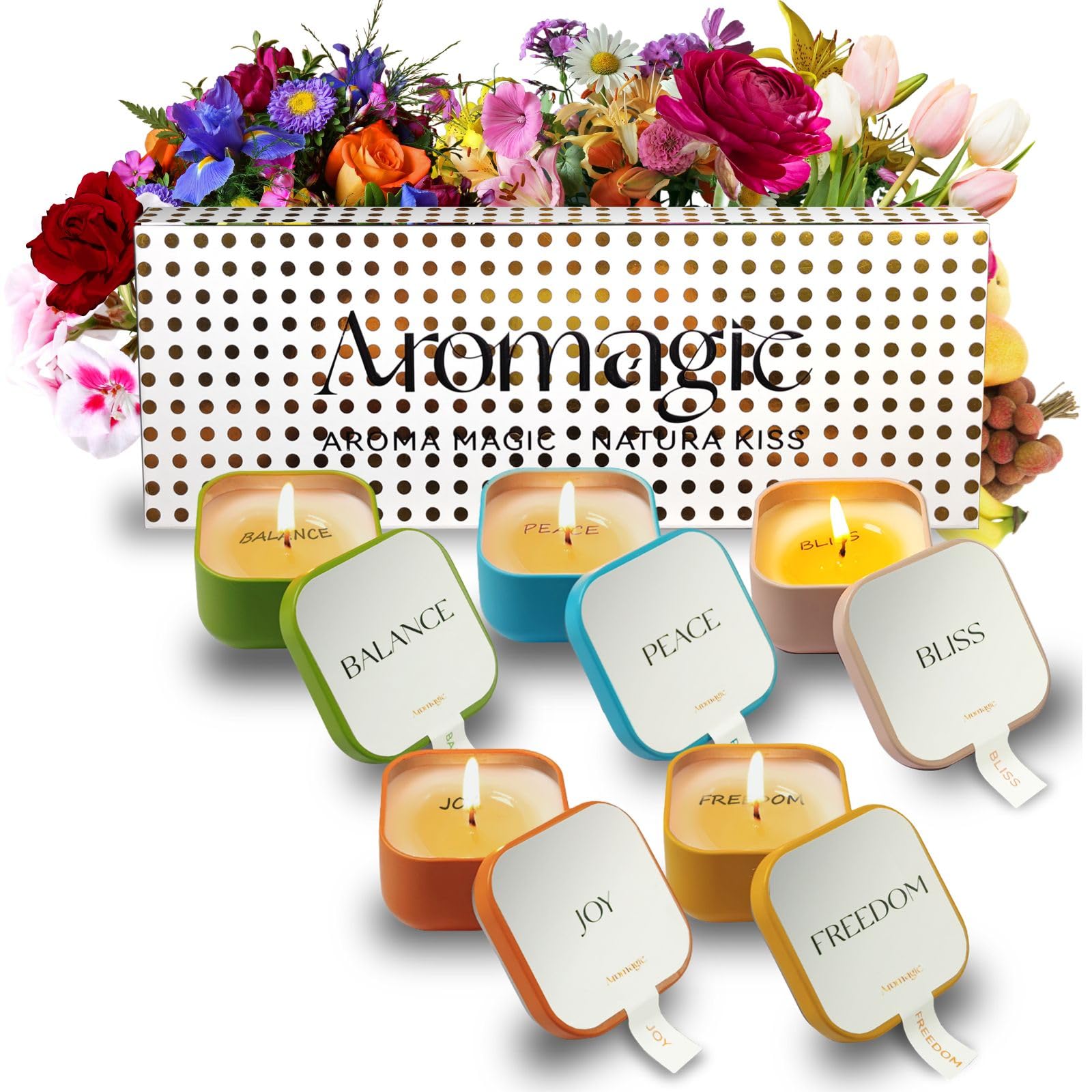 Aromagic 5 Pack Scented Candles Gift Set,Jar Candles Valentine's Day Gifts for Women aromagicAu supplements