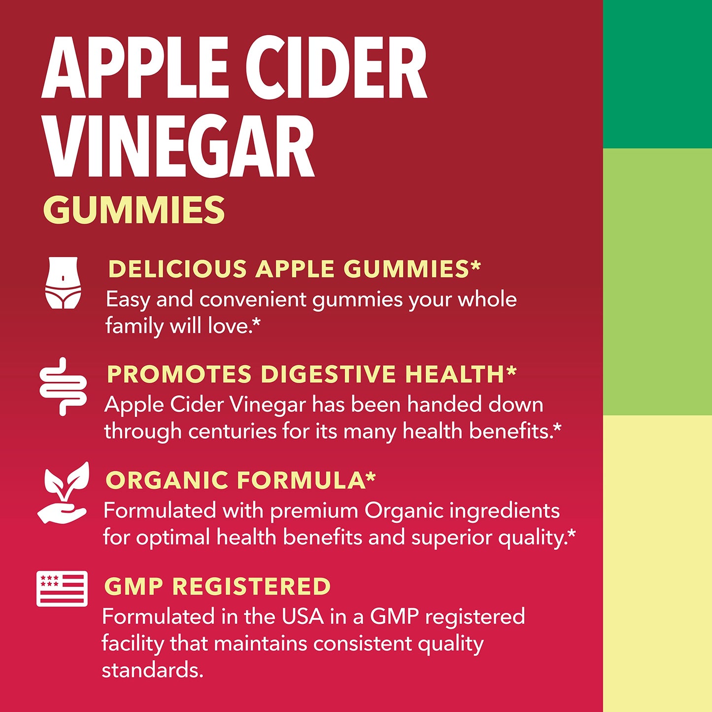 Organic Apple Cider Vinegar Gummies Detox | The Mother Enzyme | ACV Gummy HAVASU NUTRITIONUS supplements