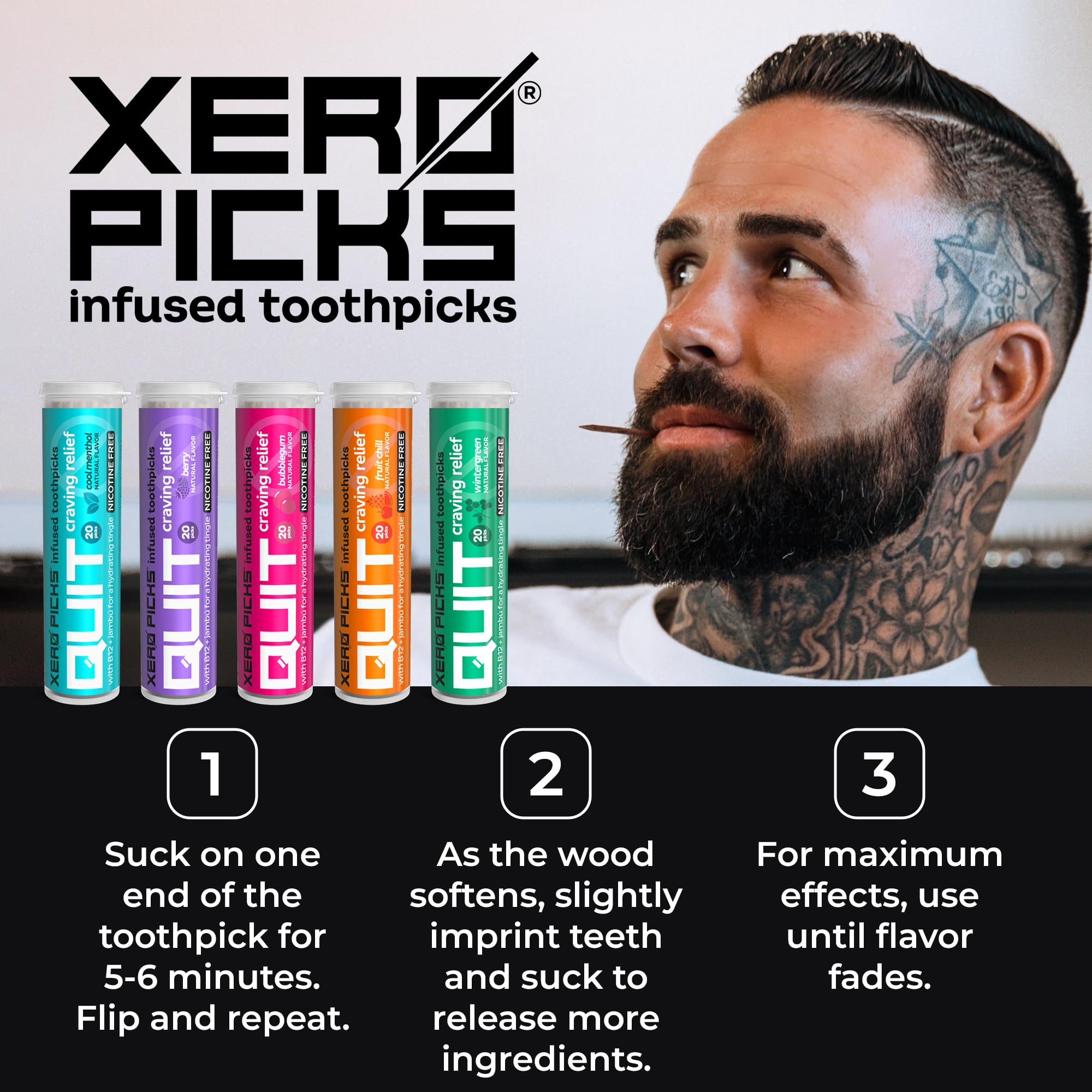 Xero Picks Infused Flavored Toothpicks to Help Quit Smoking - Nicotine Xero PicksAu supplements