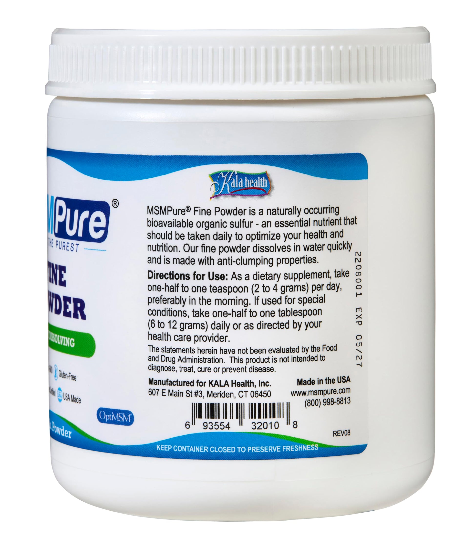 KALA HEALTH MSMPure Fine Powder 1lb and Muscle & Joint Cream 2oz Bundle KALA HEALTHAu supplements