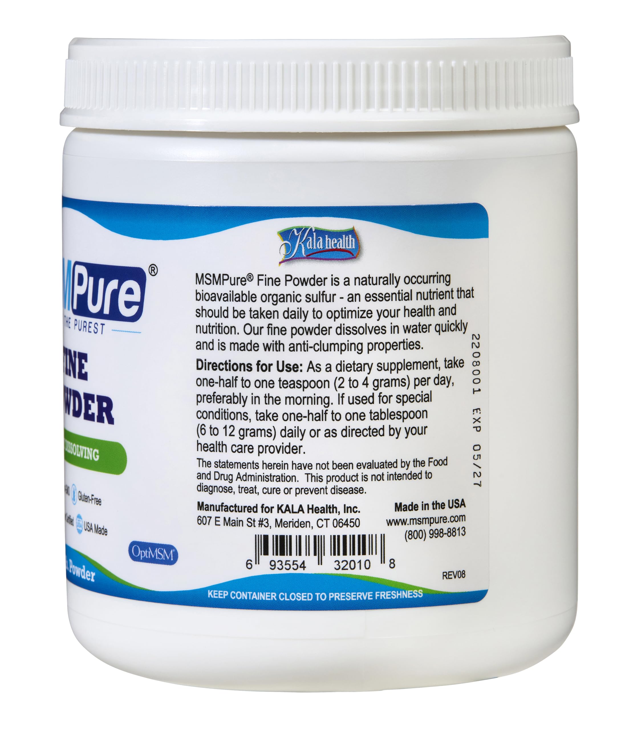 KALA HEALTH MSMPure Fine Powder 1lb and Muscle & Joint Cream 2oz Bundle KALA HEALTHAu supplements