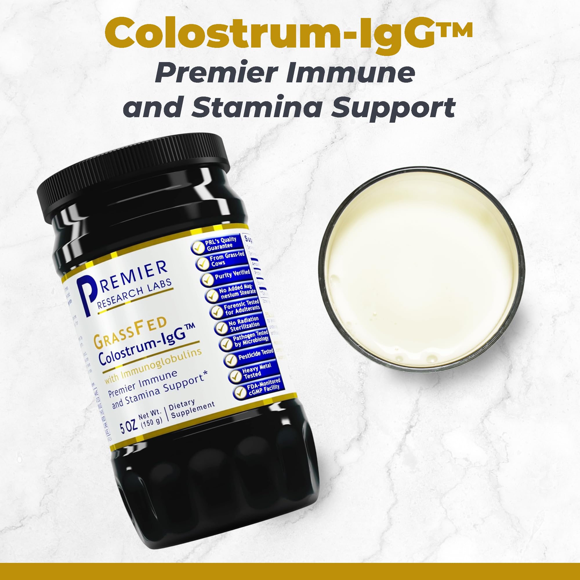 Premier Research Labs Colostrum-IgG Powder - Colostrum Supplement, Bovine Colostrum for Humans, Cow Colostrum for Immune Health, Superfood with Lactoferrin, Amino Acids, Nucleotides - 5 oz (150 g) Premier Research LabsAu supplements