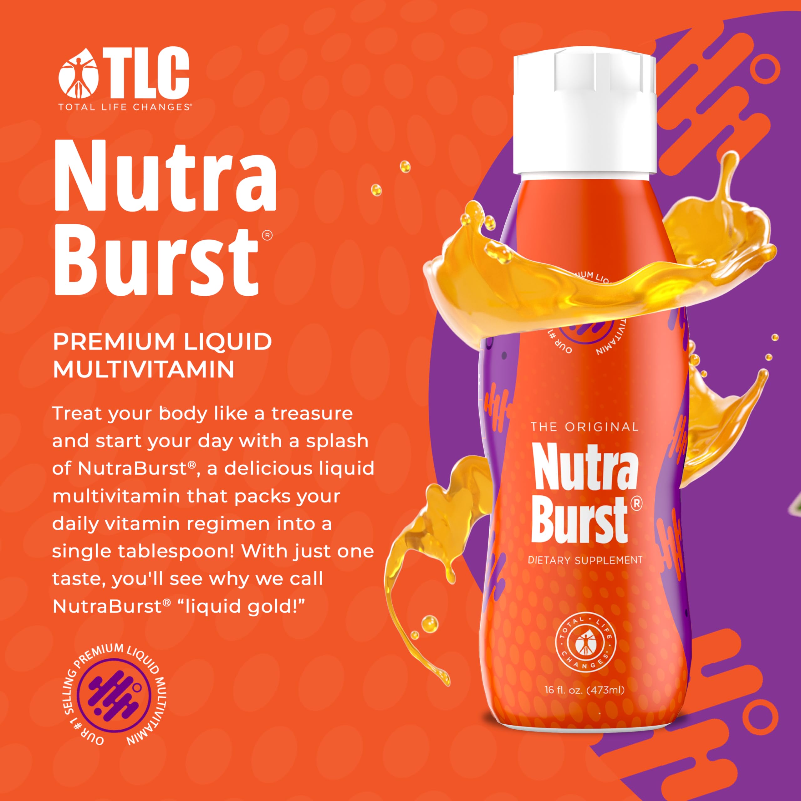NutraBurst - Liquid Multivitamin, Daily Nutritional Support, Packed with Essential Vitamins and Minerals, 16 fl. oz NUTRA BURSTAu supplements