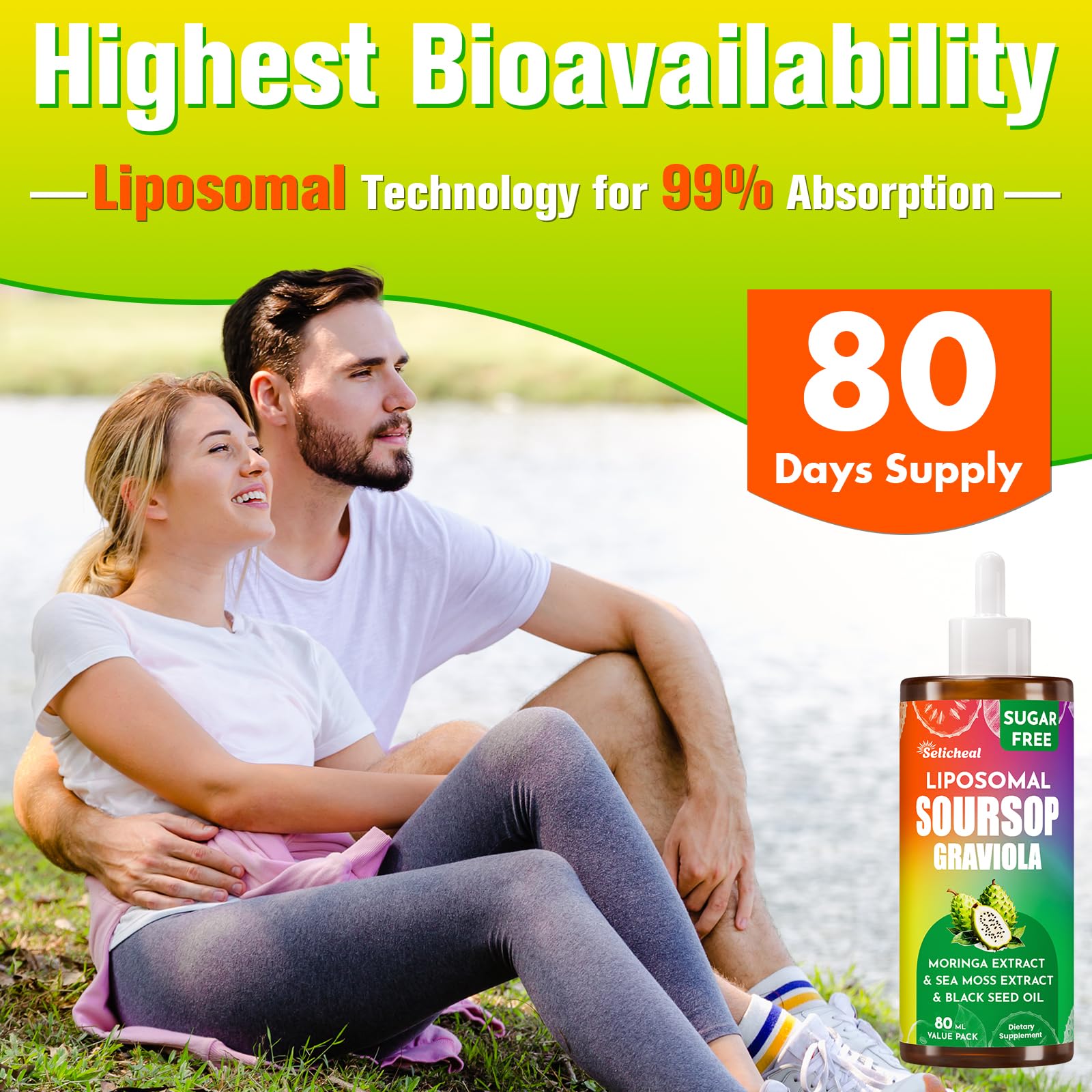 (80ML) Supplement Liquid Drops, 10 in 1 Soursop Multivitamin Drops with Leaf Extract & Sea Moss, for Cell Support & Regeneration, Immunity, Gut, Zzz, Skin & Antioxidant | 2.8 Fl Oz - 80 Days Supply SelichealAu supplements