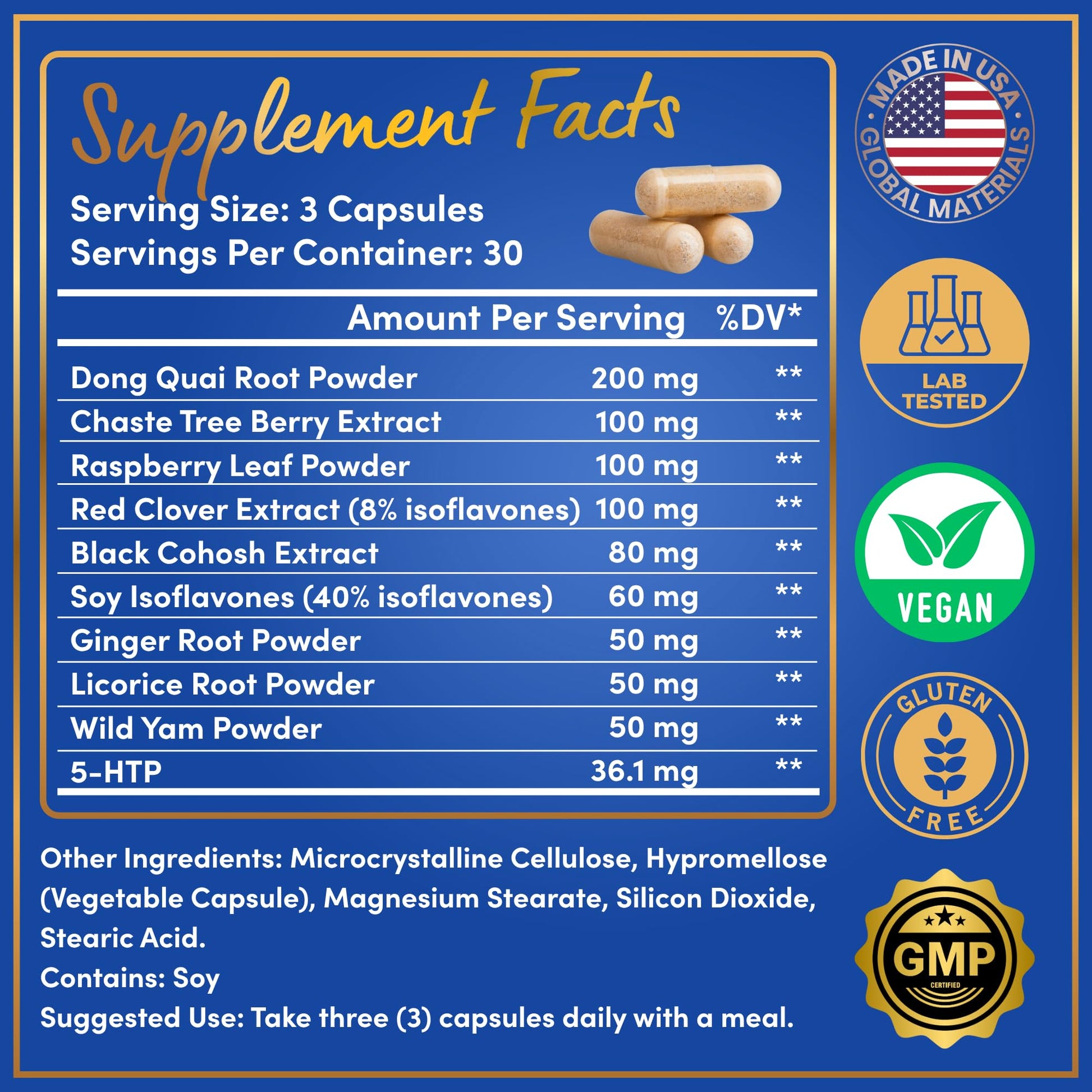 Menopause Supplements for Women - 5-HTP, Dong Quai, Black Cohosh for Menopause Hot Flashes, Night Sweats Relief Support - Womens Pre Meno Premenopausal Perimenopause Supplement - 90 Caps WINDSOR BOTANICALSAu supplements