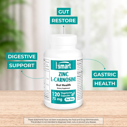 SuperSmart - Zinc L-Carnosine 75mg per Day (Well-Tolerated) - Zinc Carnosine Supplemen SupersmartUS supplements