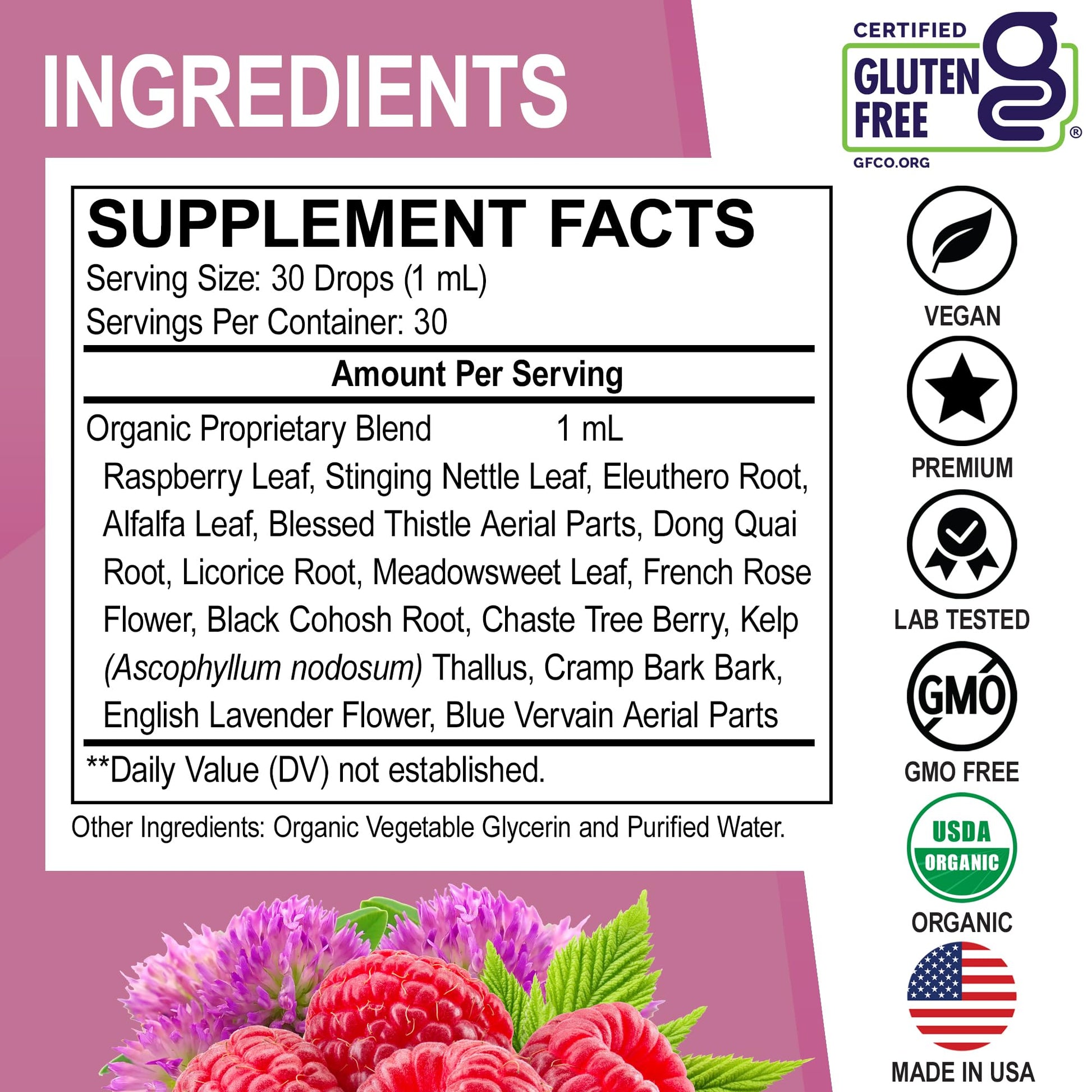 Hormone Balance for Women & PMS Relief - Women's Wellness Organic Hormonal Balance Supplements Liquid Drops & Menstrual Cramp Period Support - Raspberry Leaf, Chasteberry, Black Cohosh Supplement 1 Oz DR. BOAu supplements