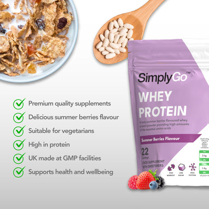 SimplyGo Whey Protein Powder | 900g | Simply Add 30g to Water, Juice or Shakes Simply SupplementsUS supplements