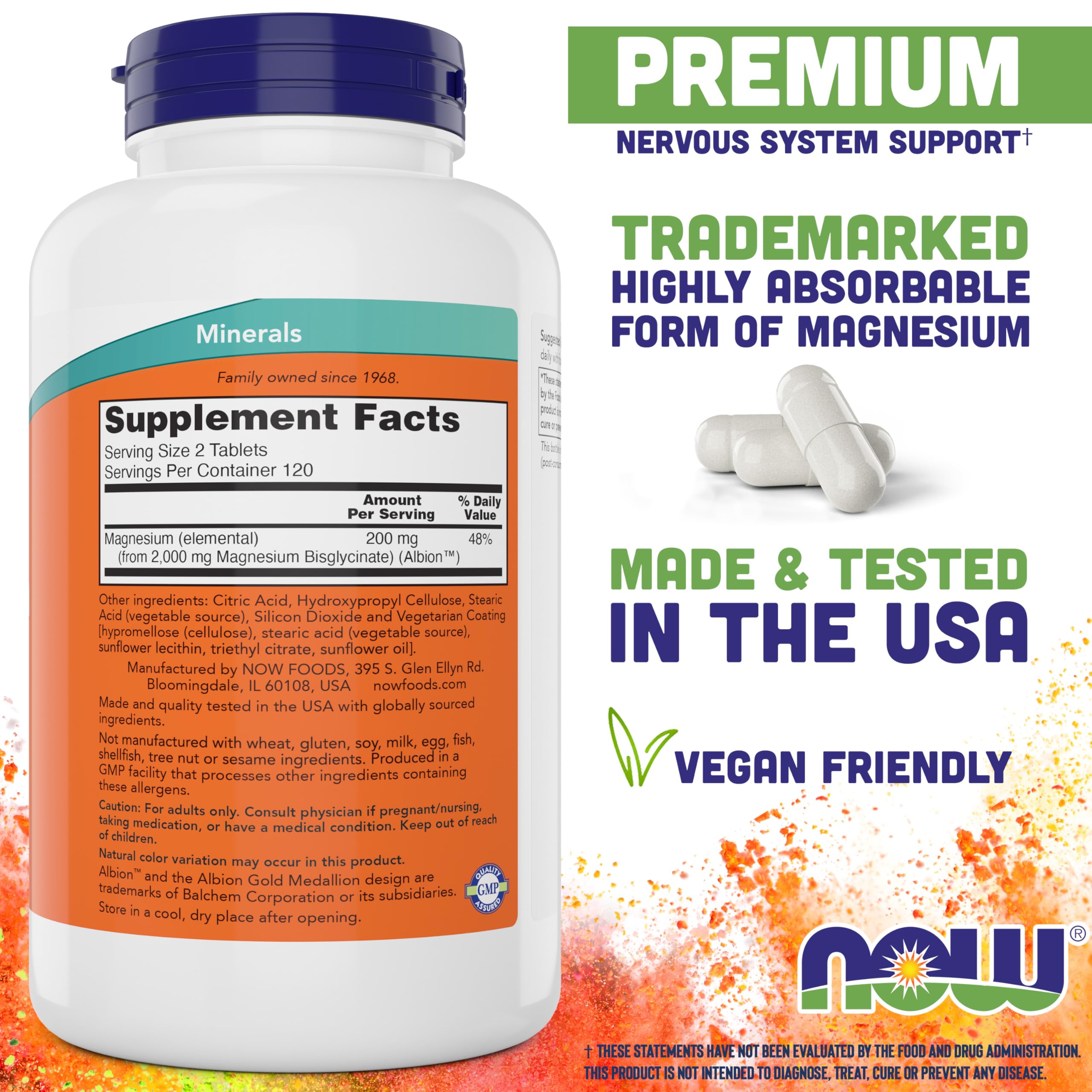 Now Foods Magnesium Glycinate, 240 Tablets - Supports Healthy Muscle and Nerve Functions - Non-GMO NOW FoodsAu supplements