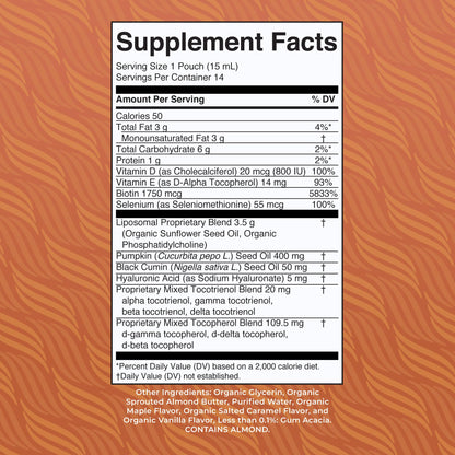 MaryRuth Organics Hair Growth Vitamins, Sugar & Gluten Free, Liquid Hair Vitamins with Vitamin D3, Vitamin E Biotin Hyaluronic Acid, Selenium for Hair & Skin Care Vegan, Non-GMO, 14-0.5 Fl Oz Pouches MARYRUTH'SUS supplements