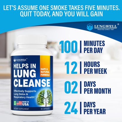 LUNGWELL Quit Smoking Aid - Made in USA - Helps to Clear Lungs & Stop LUNGWELLUS supplements