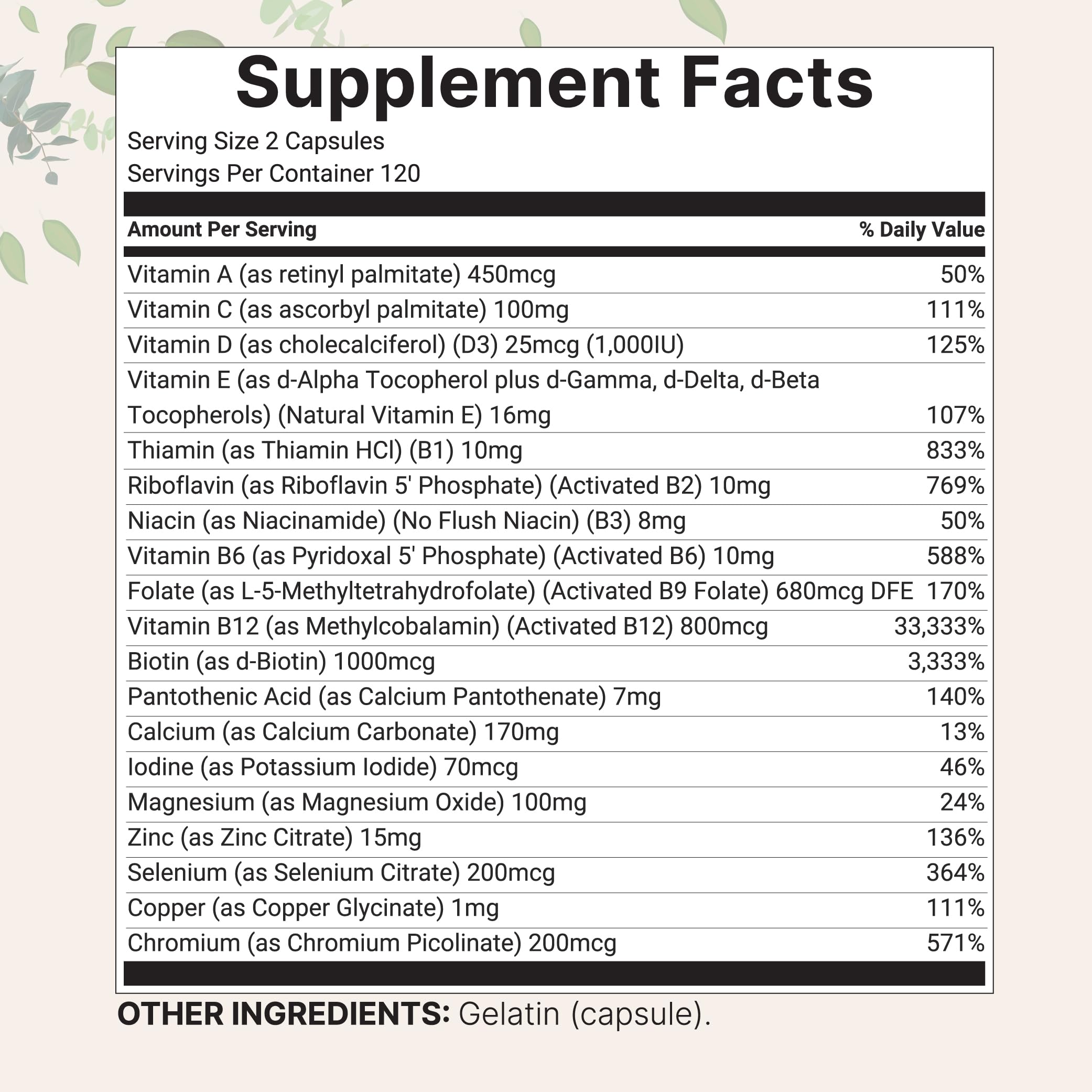 Micro Ingredients Pure Methylated Multivitamin, 240 Capsules | 19-in-1 Formula with Vitamins C, D, B12, Folate, Magnesium, Zinc & More | Micro IngredientsAu supplements