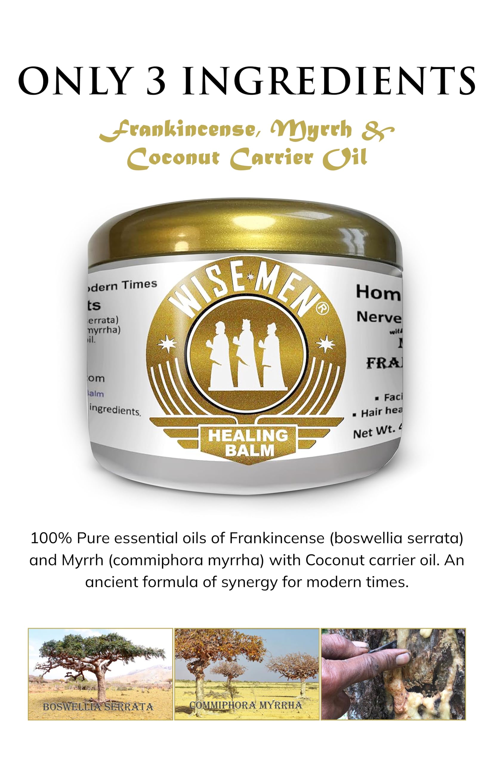 Wise Men Healing Balm with Myrrh and Frankincense Essential Oils for Soothing Nerve Relief Massage Wise MenAu supplements
