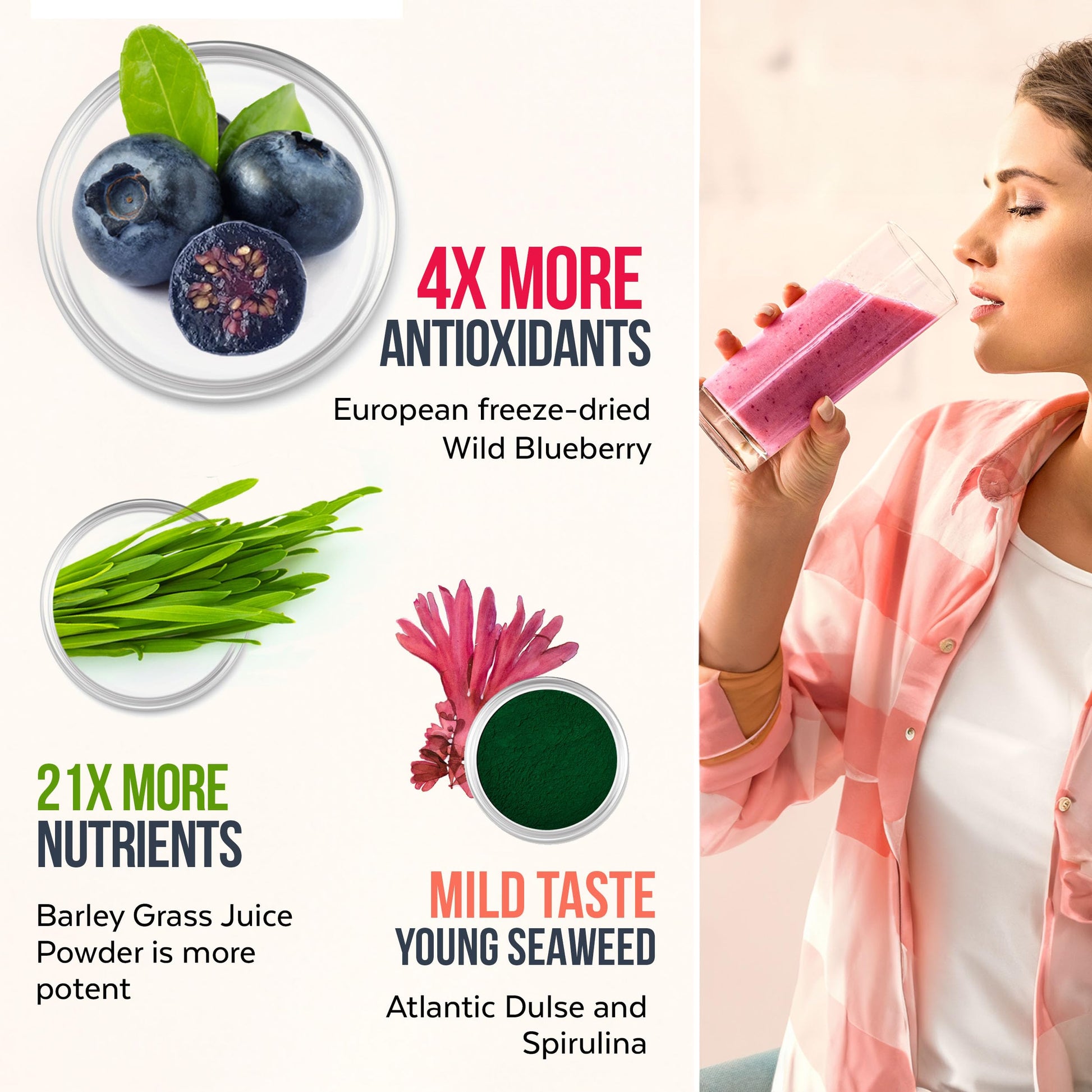 Numami Organic Detox Blueberry Smoothie Powder with Healthy Spirulina, Atlantic Dulse NumamiAu supplements