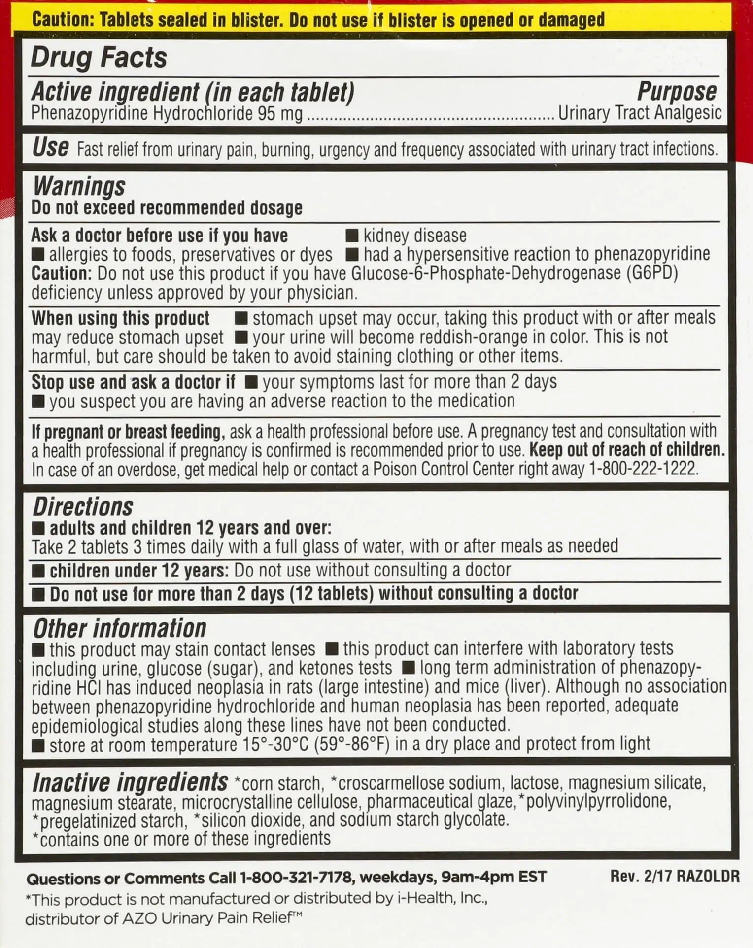 Leader Urinary Pain Relief Maximum Strength, Urinary Tract Analgesic, Relieves Burning and Urgency, Phenazopyridine Hydrochloride 95 mg, for Adults, Both Men & Women, 30 Tablets LeaderAu supplements