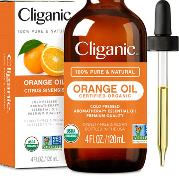 Cliganic USDA Organic Sweet Orange Essential Oil, 4oz - 100% Pure Natural for Aromatherapy Diffuser CliganicAu supplements