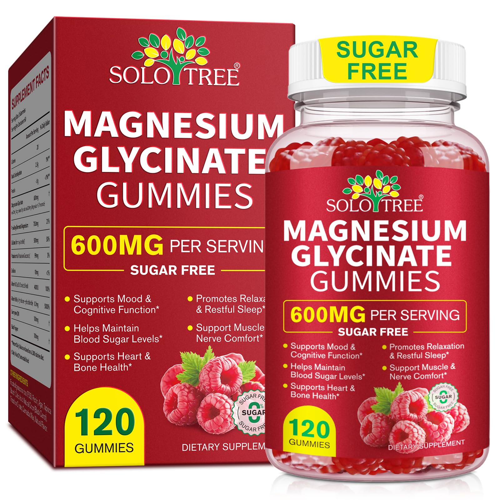 120 Count Magnesium Glycinate Gummies with L-Threonate（600mg Per Serving）,High Absorption Sugar Free Magnesium Potassium Supplement for Relaxation, Stress Relief, and Sleep Support for Adults & Kids WOJBALMNAu supplements
