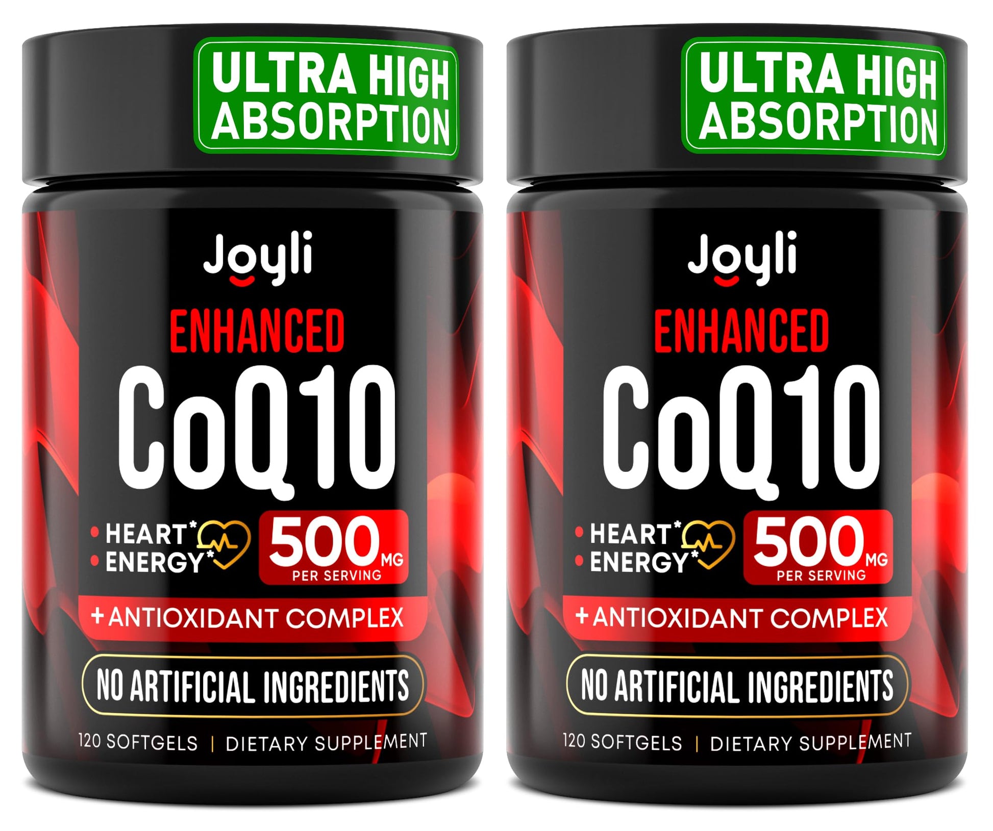 JOYLI Nutrition 2 Pack CoQ10 500mg - High Absorption Coenzyme Q10 Supplement - Co Q 10 for Energy & Vitality - Alternative to CoQ10 400mg & 300mg - 240 Softgels JOYLI NutritionUS supplements