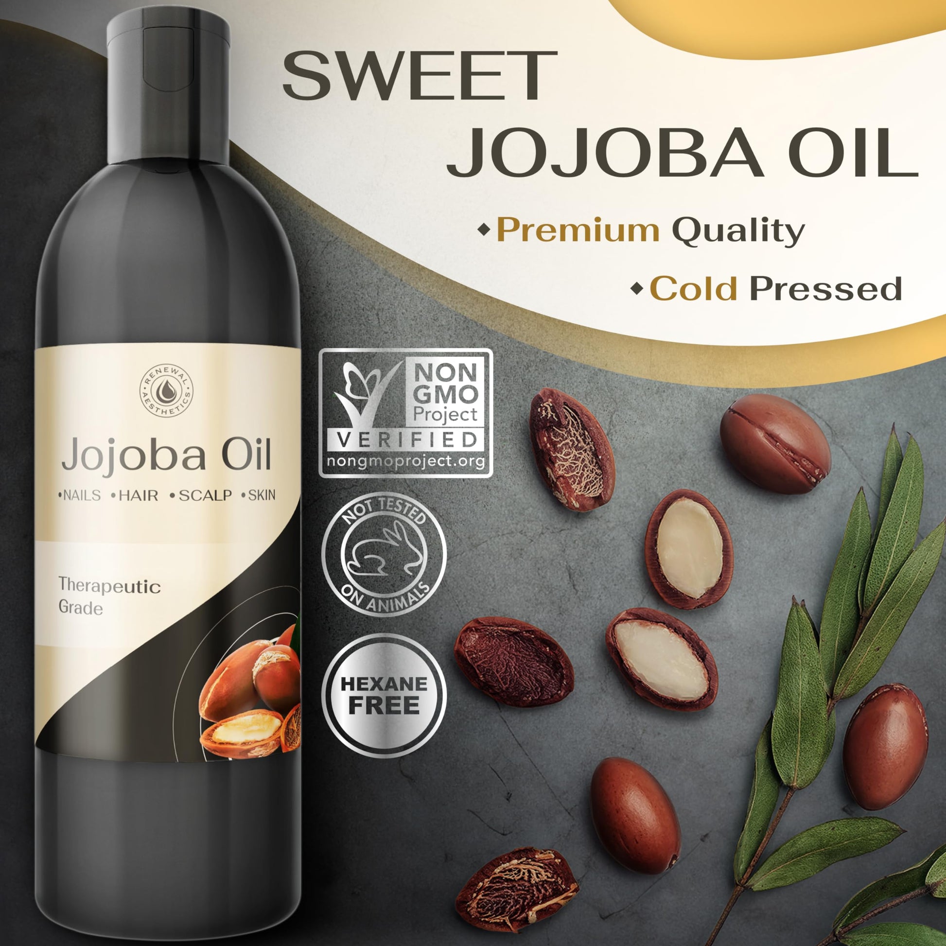Sweet Oil - Hair and Skin Softener, Organic Natural Carrier Body Oil, Carrier Oil for Essential Oils - Massage Oil Renewal AestheticsAu supplements