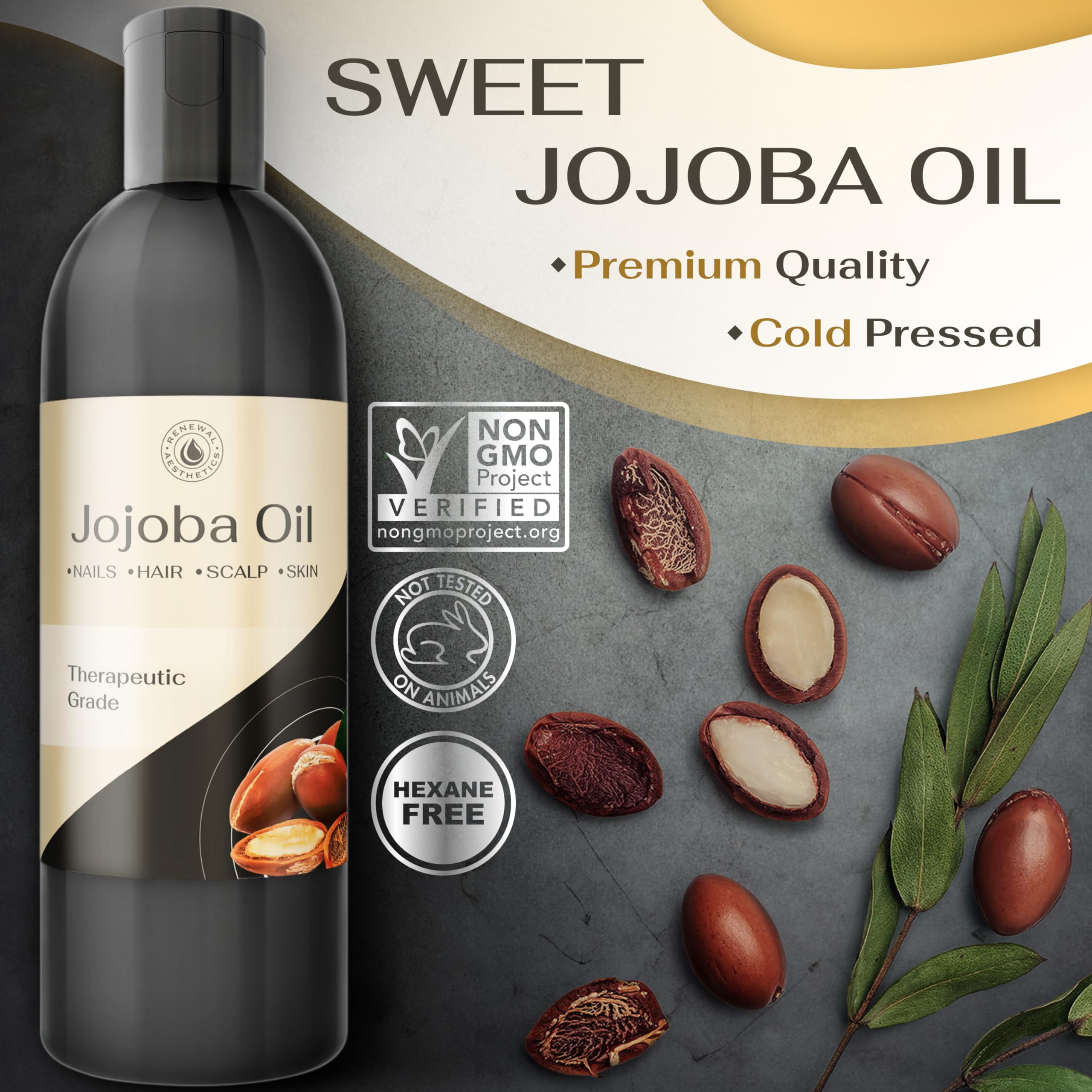Sweet Oil - Hair and Skin Softener, Organic Natural Carrier Body Oil, Carrier Oil for Essential Oils - Massage Oil Renewal AestheticsAu supplements